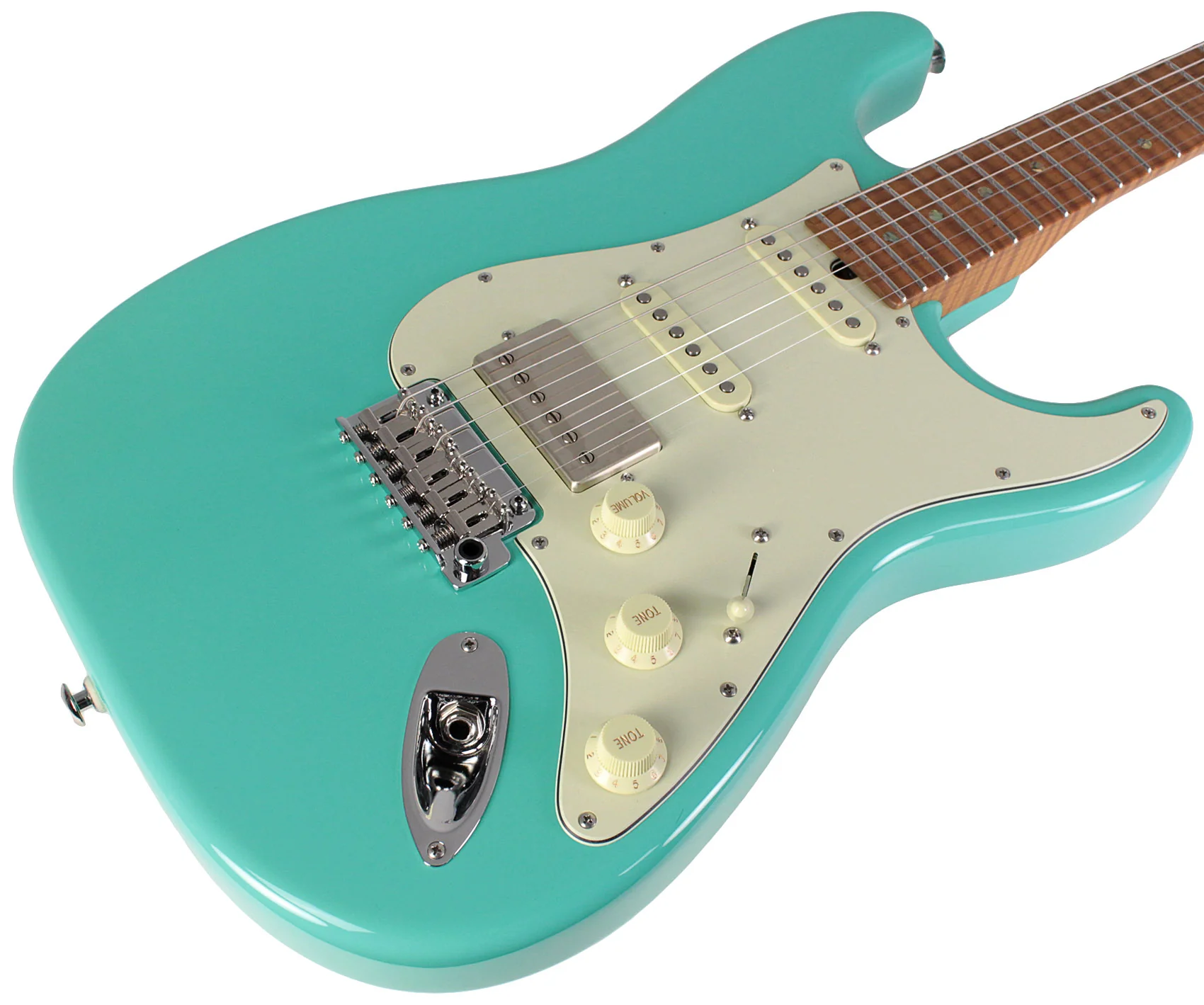 Suhr Select Classic S HSS Guitar, Roasted Flamed Neck, Seafoam Green, Maple - Image 2