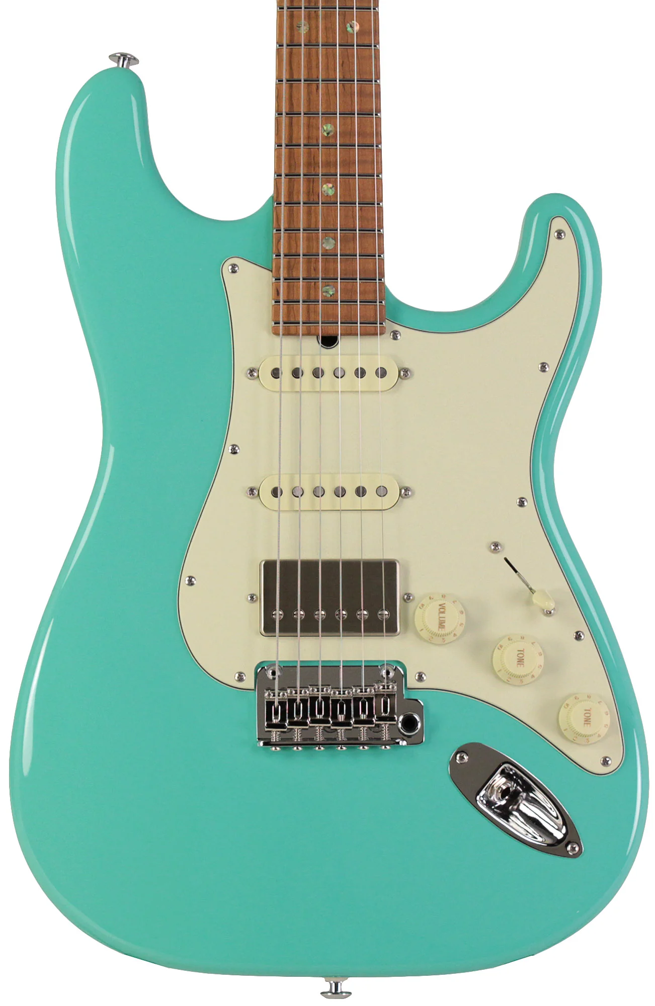 Suhr Select Classic S HSS Guitar, Roasted Flamed Neck, Seafoam Green, Maple - Image 6