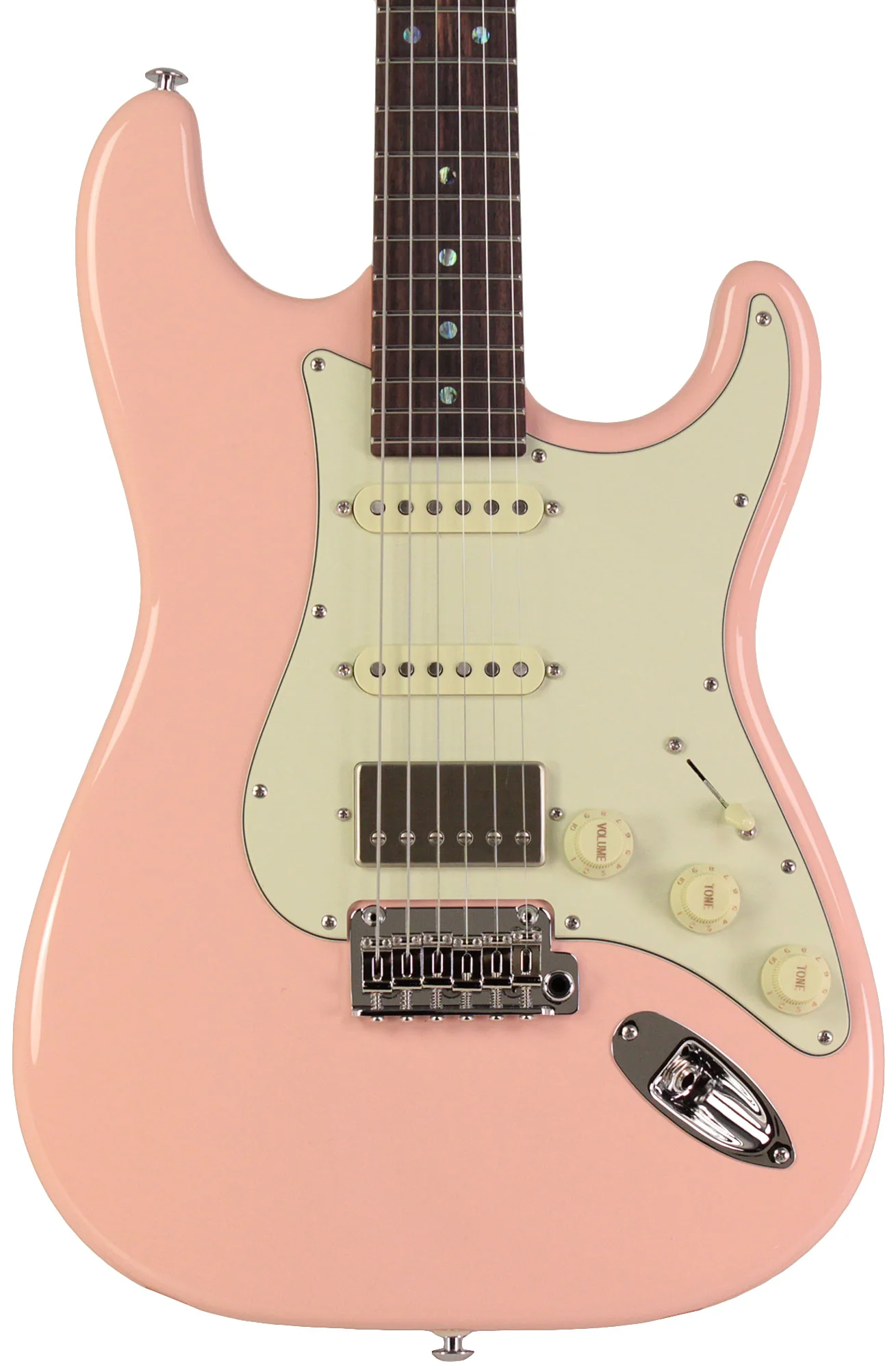 Suhr Select Classic S HSS Guitar, Roasted Flamed Neck, Shell Pink, Rosewood - Image 6