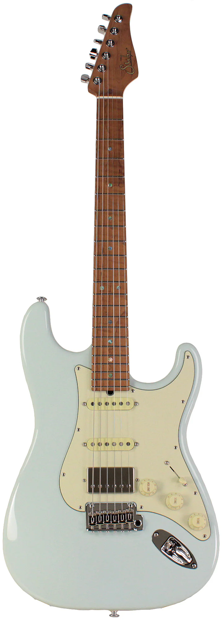 Suhr Select Classic S HSS Guitar, Roasted Flamed Neck, Sonic Blue, Maple