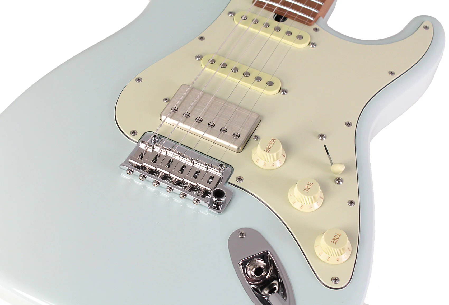 Suhr Select Classic S HSS Guitar, Roasted Flamed Neck, Sonic Blue, Maple - Image 3