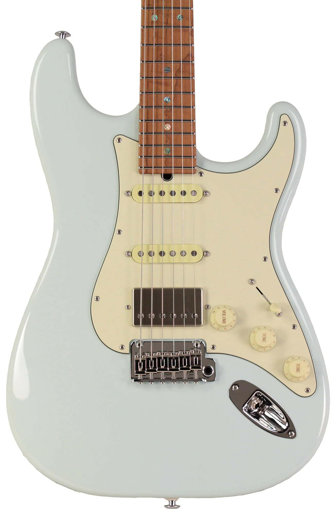 Suhr Select Classic S HSS Guitar, Roasted Flamed Neck, Sonic Blue, Maple - Image 6