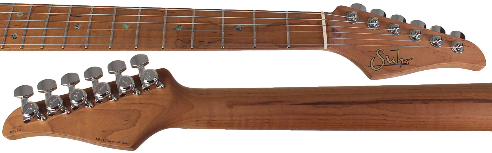 Suhr Select Classic S HSS Guitar, Roasted Flamed Neck, Sonic Blue, Maple - Image 8