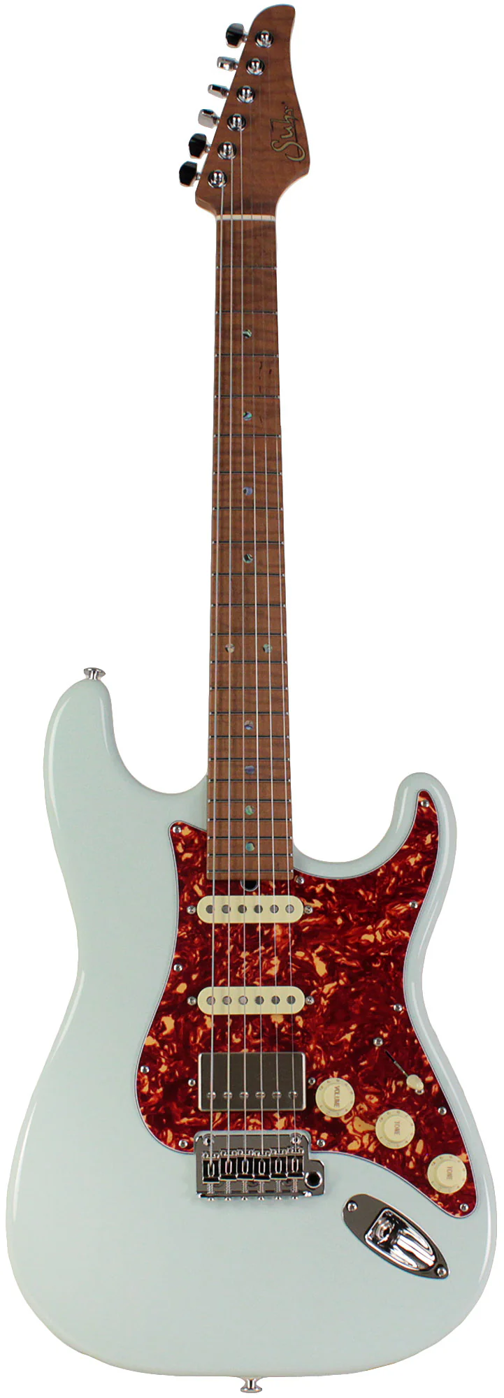Suhr Select Classic S HSS Guitar, Roasted Flamed Neck, Sonic Blue, Maple