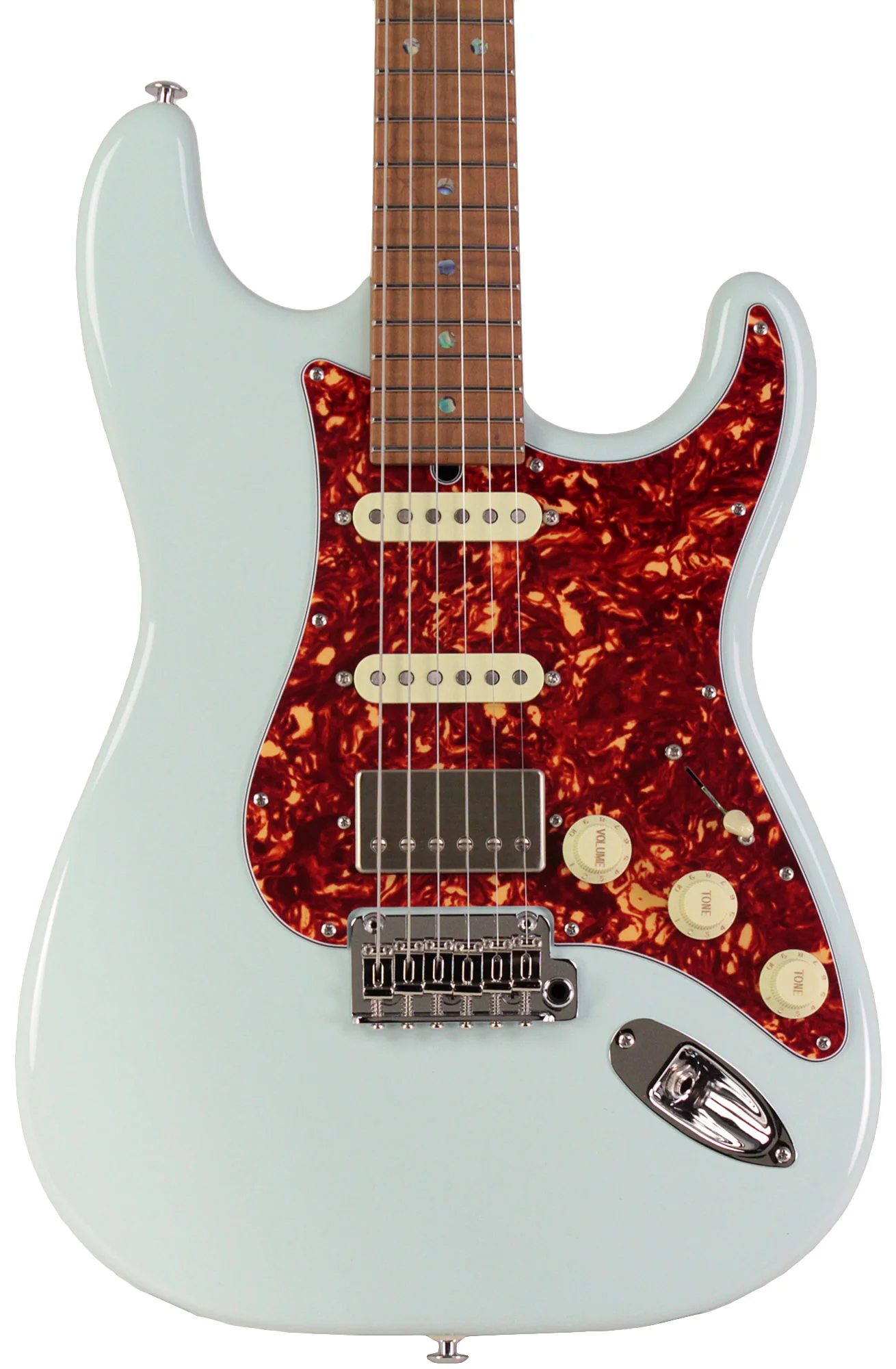 Suhr Select Classic S HSS Guitar, Roasted Flamed Neck, Sonic Blue, Maple - Image 6