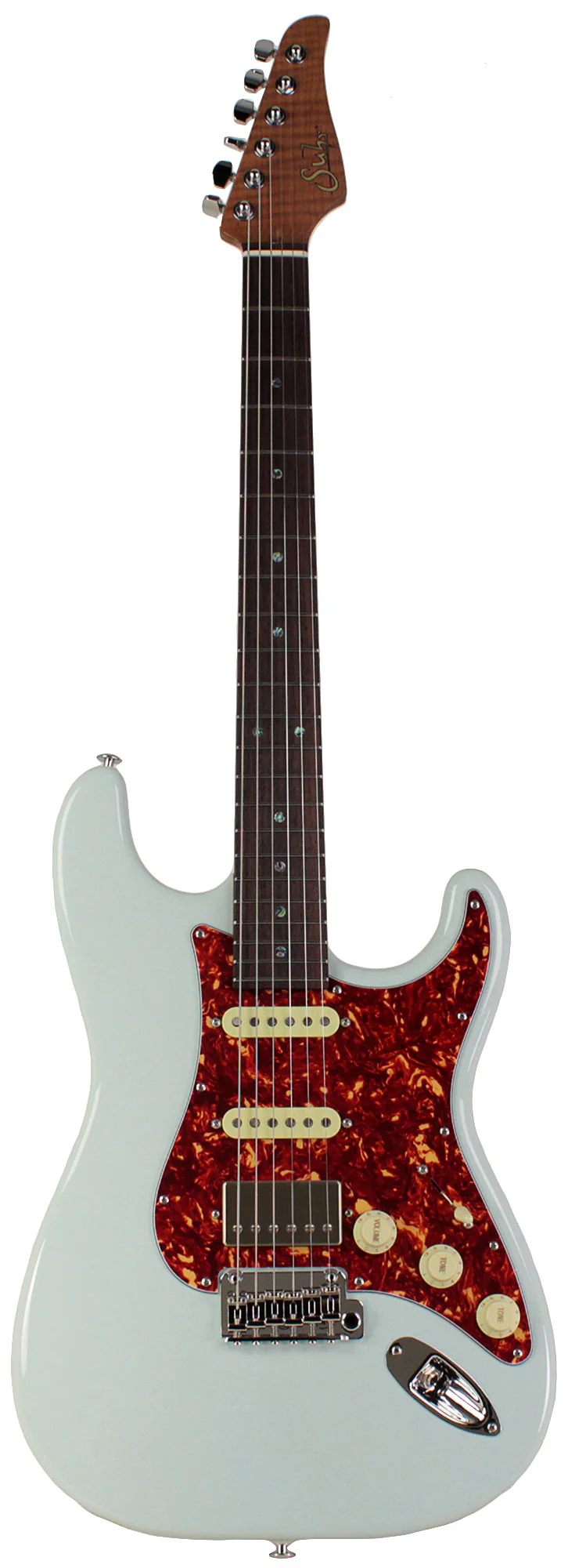 Suhr Select Classic S HSS Guitar, Roasted Flamed Neck, Sonic Blue, Rosewood