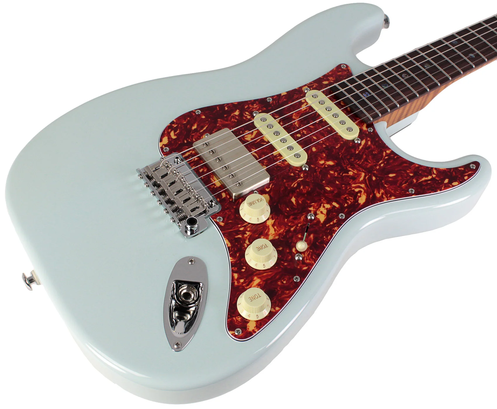 Suhr Select Classic S HSS Guitar, Roasted Flamed Neck, Sonic Blue, Rosewood - Image 2