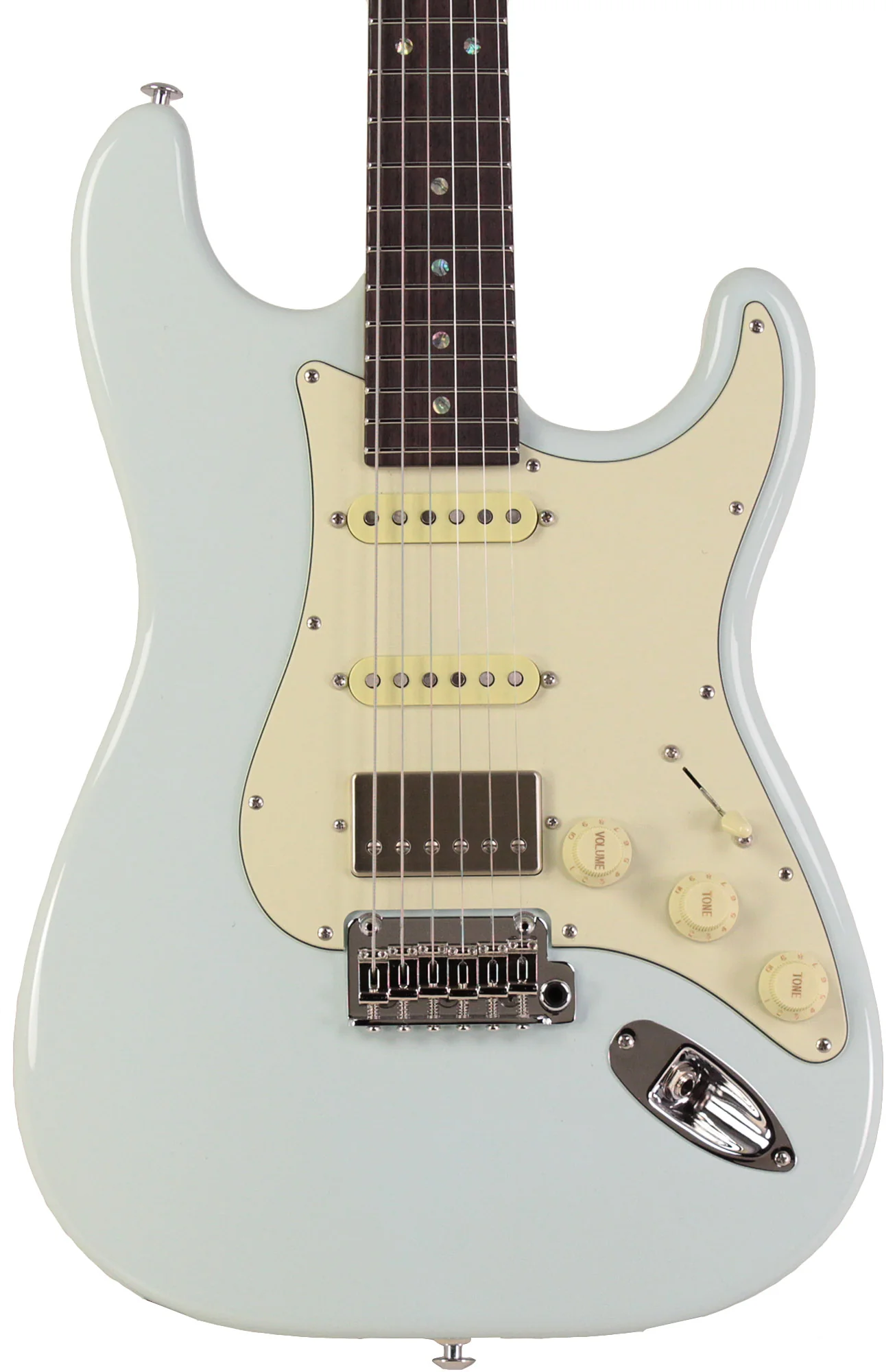 Suhr Select Classic S HSS Guitar, Roasted Flamed Neck, Sonic Blue, Rosewood - Image 6