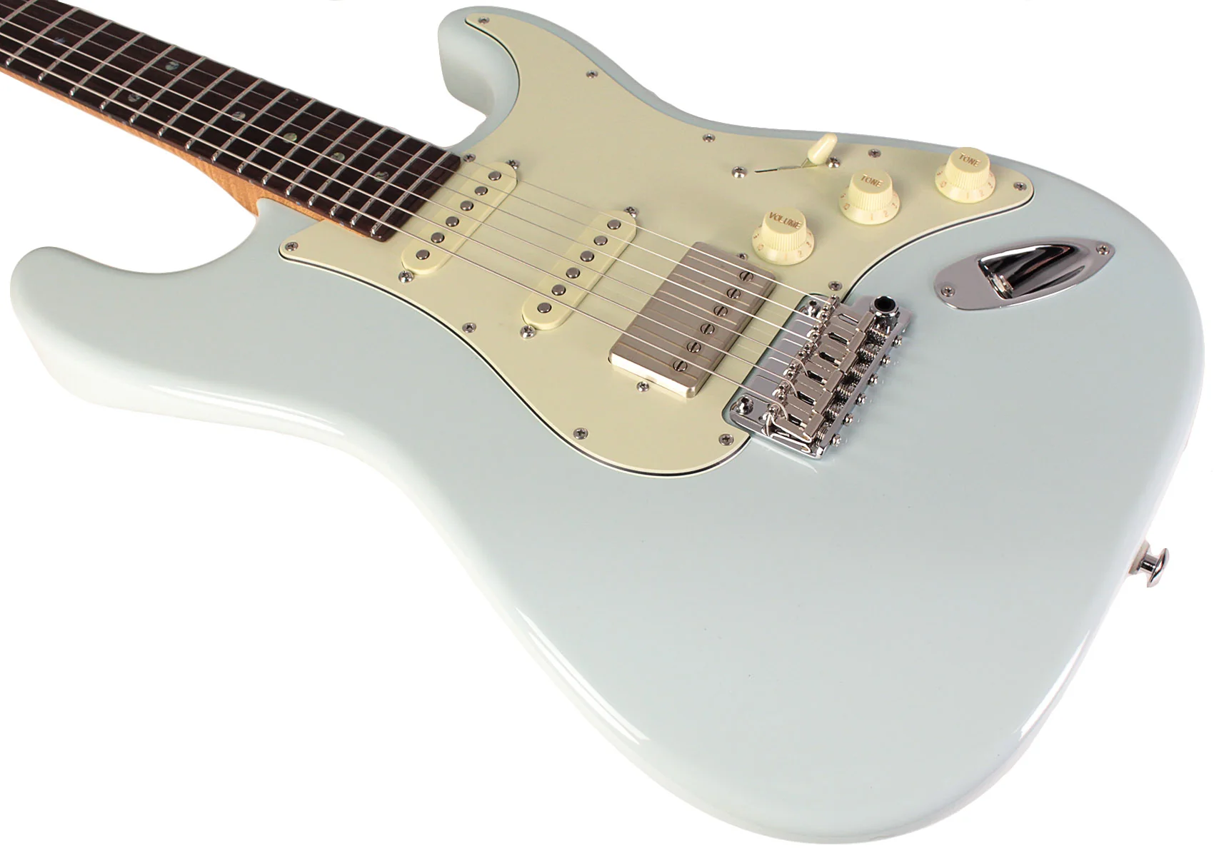 Suhr Select Classic S HSS Guitar, Roasted Flamed Neck, Sonic Blue, Rosewood - Image 4