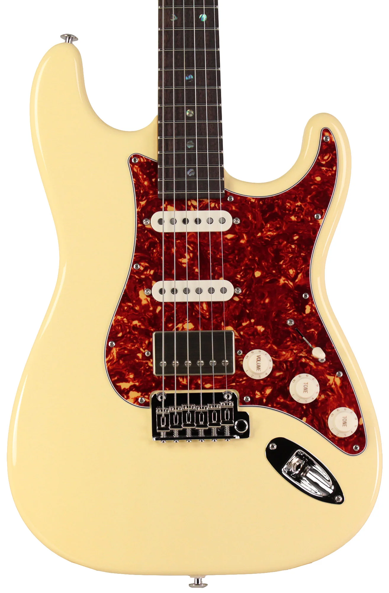 Suhr Select Classic S HSS Guitar, Roasted Flamed Neck, Vintage White, Rosewood - Image 6