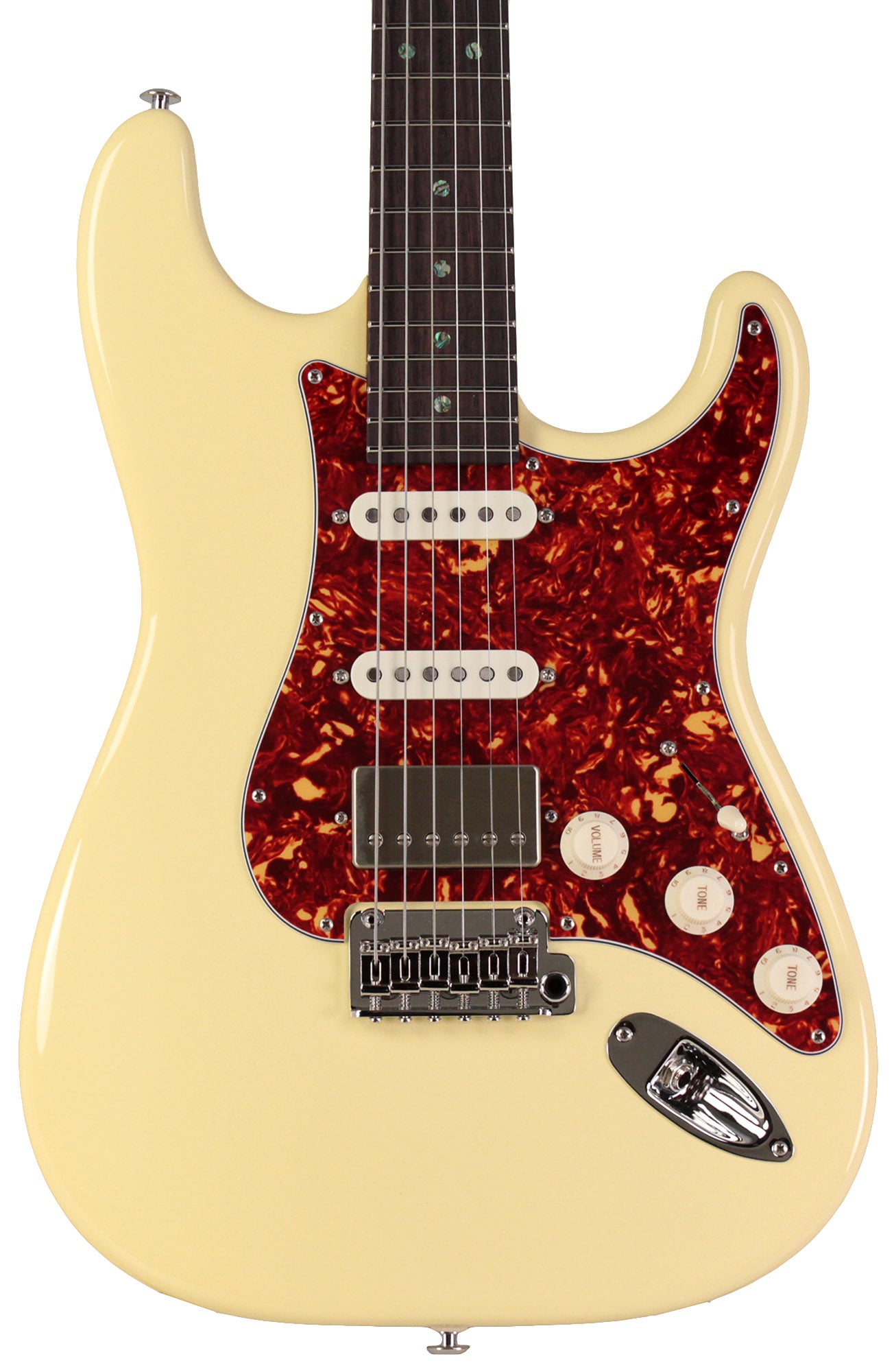 Suhr Select Classic S HSS Guitar, Roasted Flamed Neck, Vintage White, Rosewood - Image 6