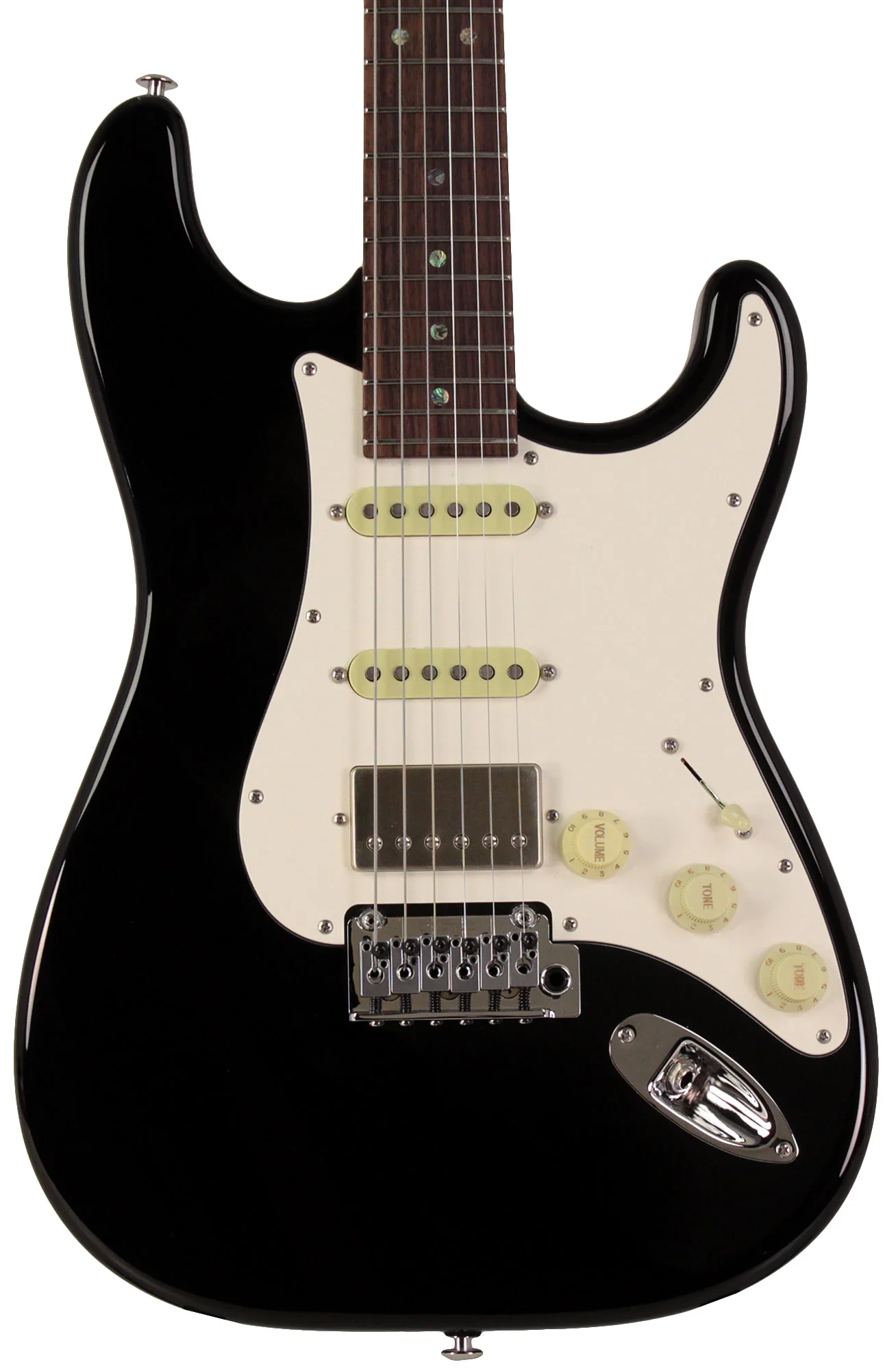 Suhr Select Classic S HSS Guitar, Roasted Neck, Black, Parchment - Image 6