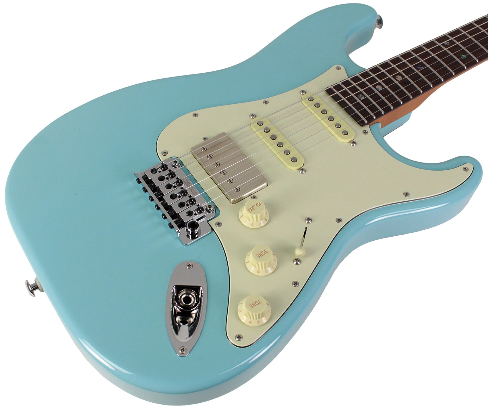 Suhr Select Classic S HSS Guitar, Roasted Neck, Daphne Blue, Mint PG - Image 2