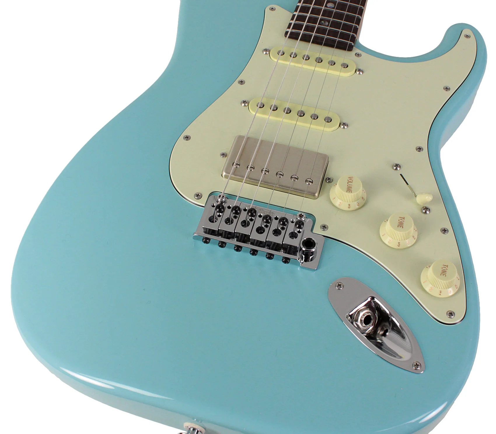 Suhr Select Classic S HSS Guitar, Roasted Neck, Daphne Blue, Mint PG - Image 3