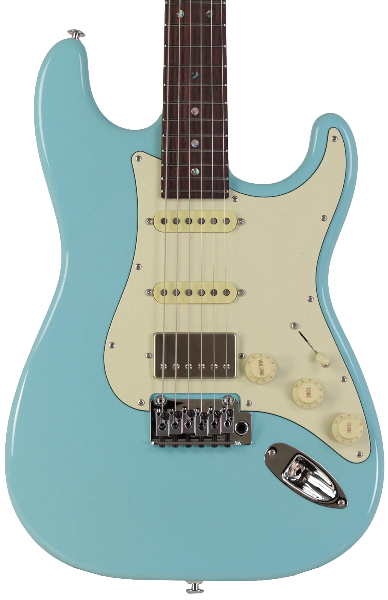 Suhr Select Classic S HSS Guitar, Roasted Neck, Daphne Blue, Mint PG - Image 6