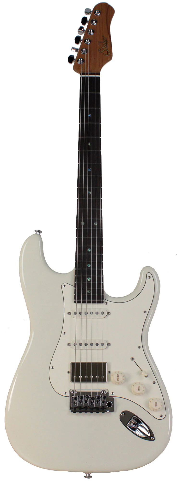 Suhr Select Classic S HSS Guitar, Roasted Neck, Olympic White, Parchment