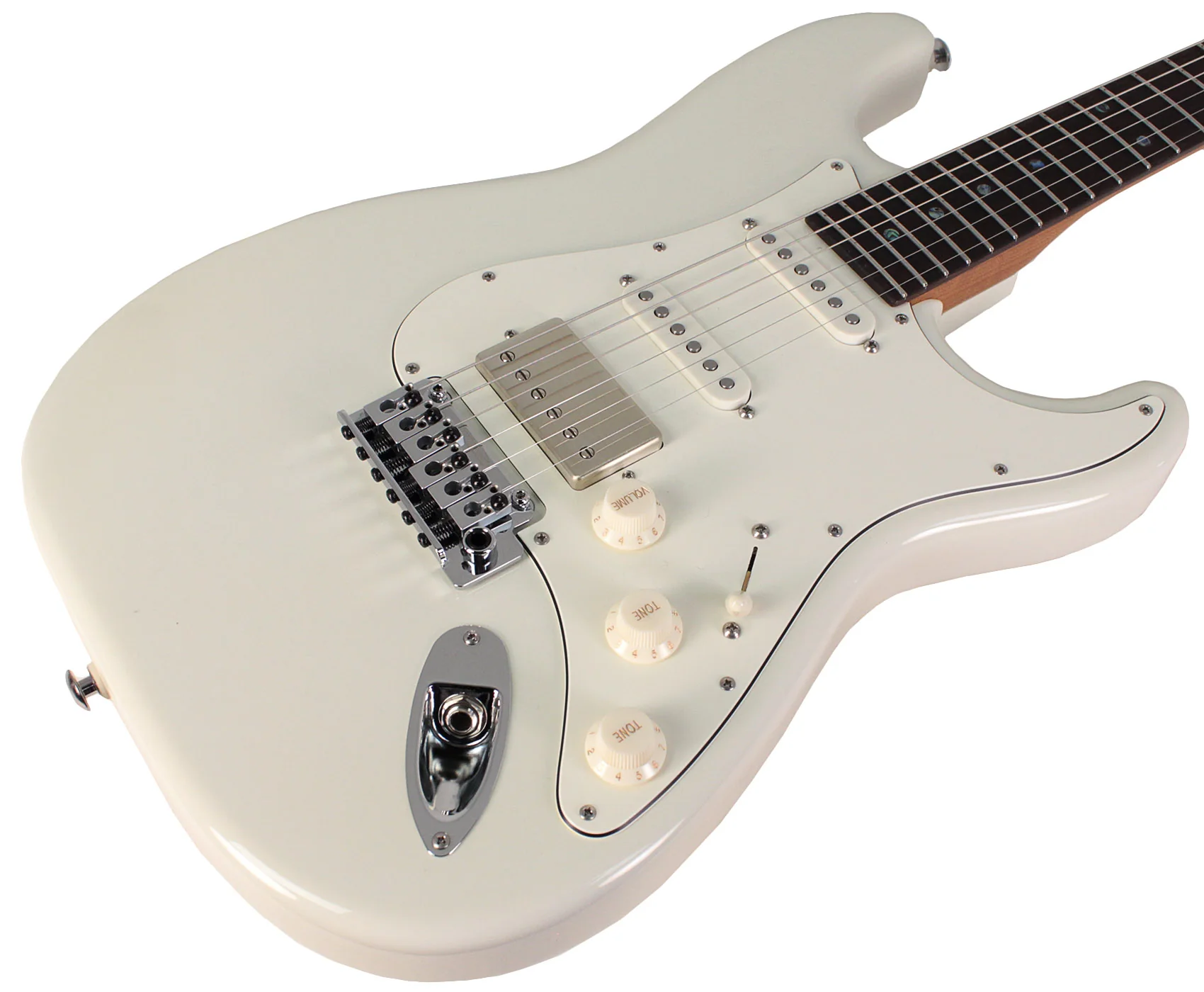 Suhr Select Classic S HSS Guitar, Roasted Neck, Olympic White, Parchment - Image 2