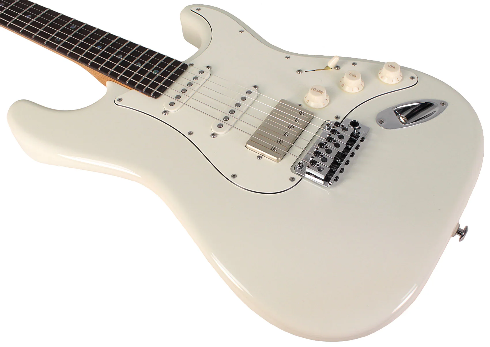 Suhr Select Classic S HSS Guitar, Roasted Neck, Olympic White, Parchment - Image 3