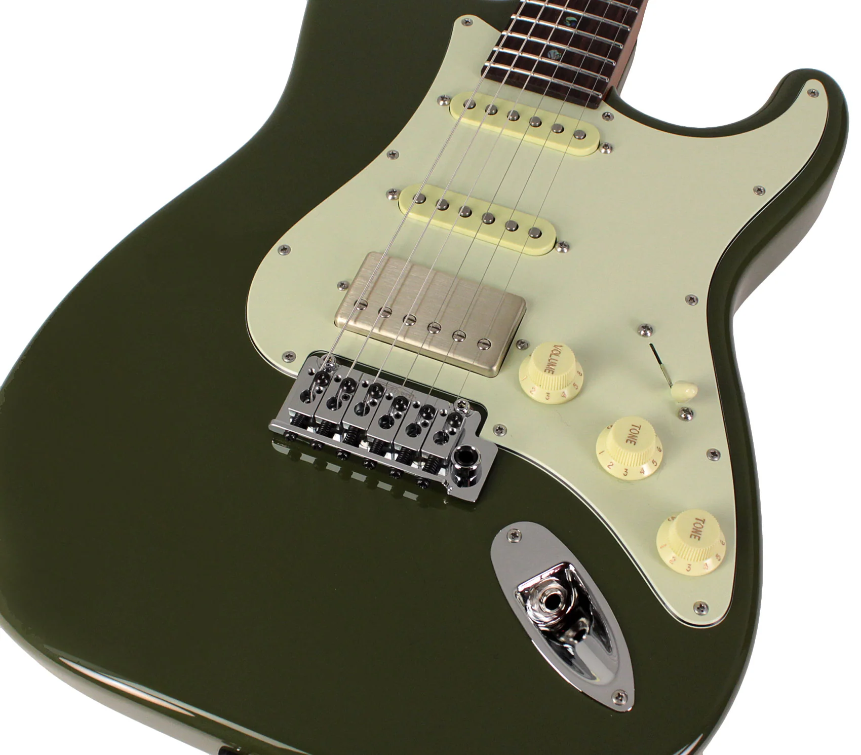 Suhr Select Classic S HSS Guitar, Roasted Neck, Forest Green - Image 4