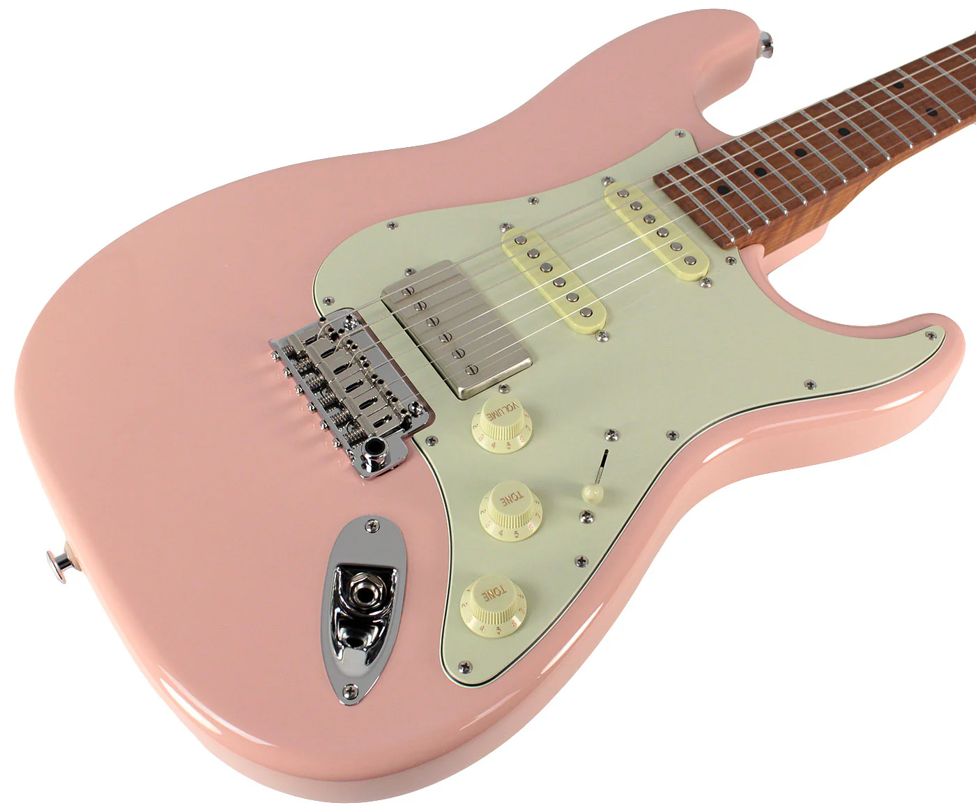 Suhr Select Classic S HSS Roasted Flamed Guitar, Shell Pink, Maple - Image 2