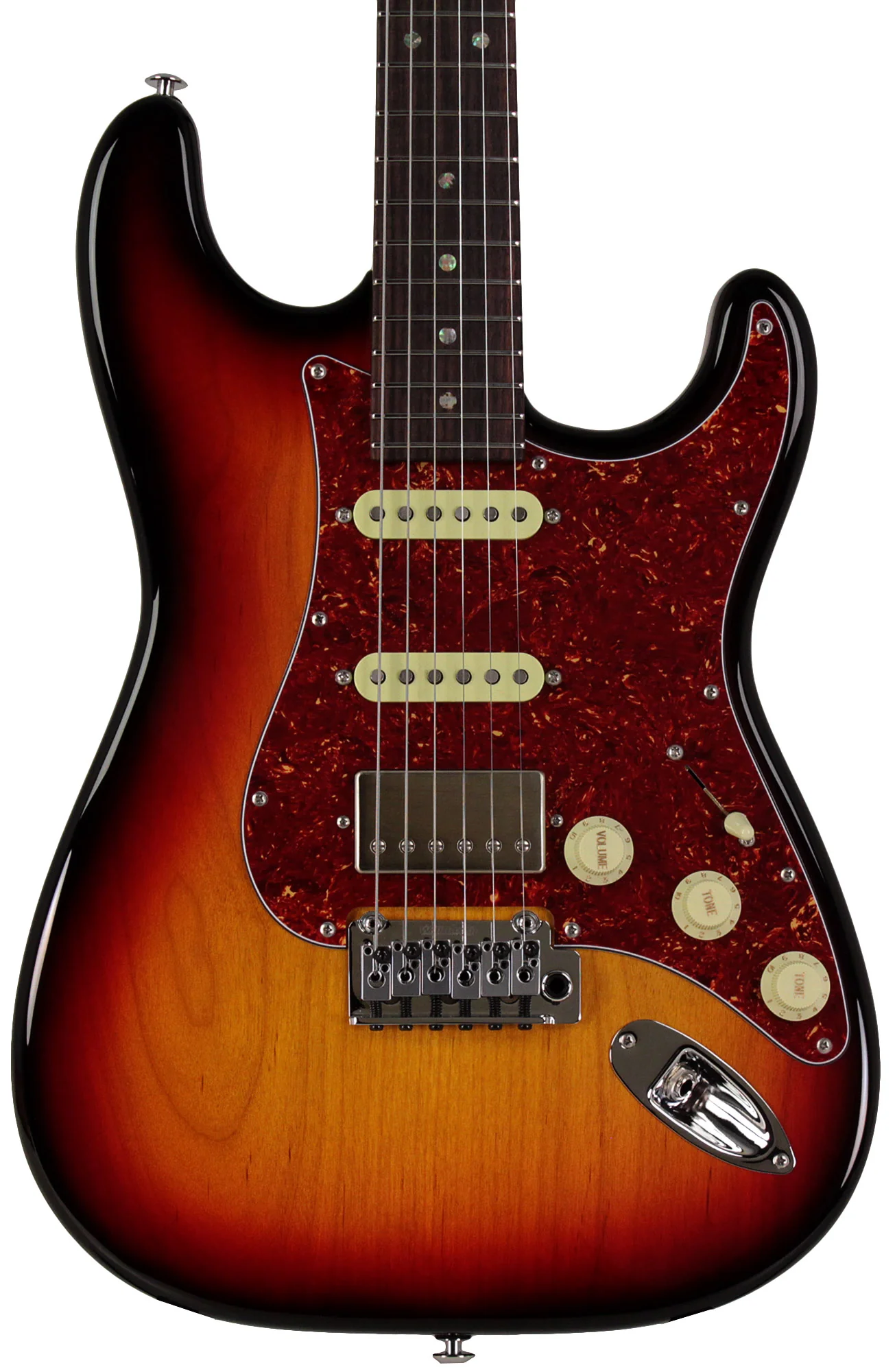 Suhr Select Classic S HSS Guitar, Roasted Neck, 3-Tone Burst, Tortoise Shell - Image 5