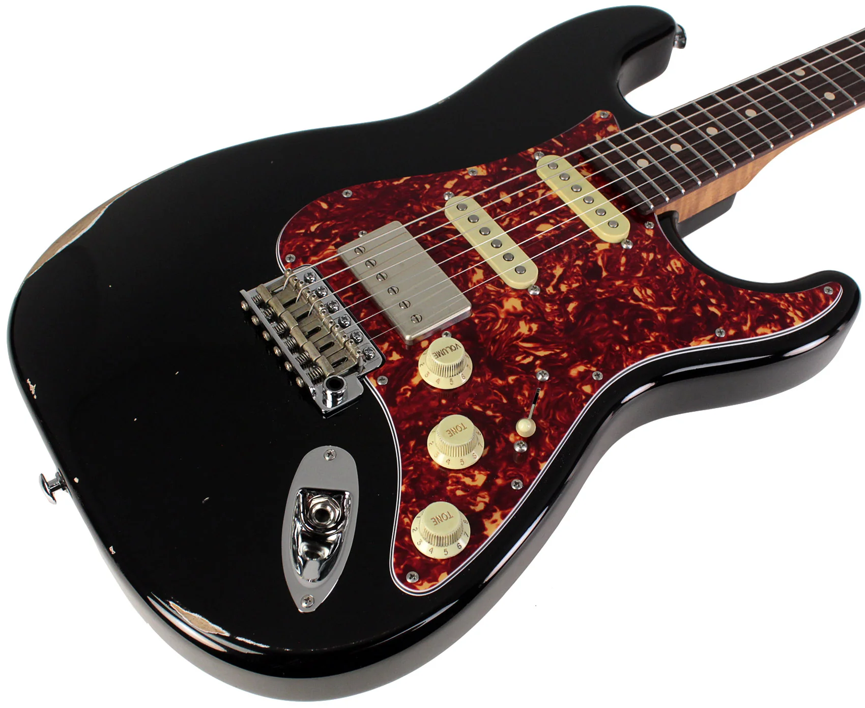 Suhr Select Classic S Antique HSS Guitar, Roasted Flamed Neck, Black, Rosewood - Image 2