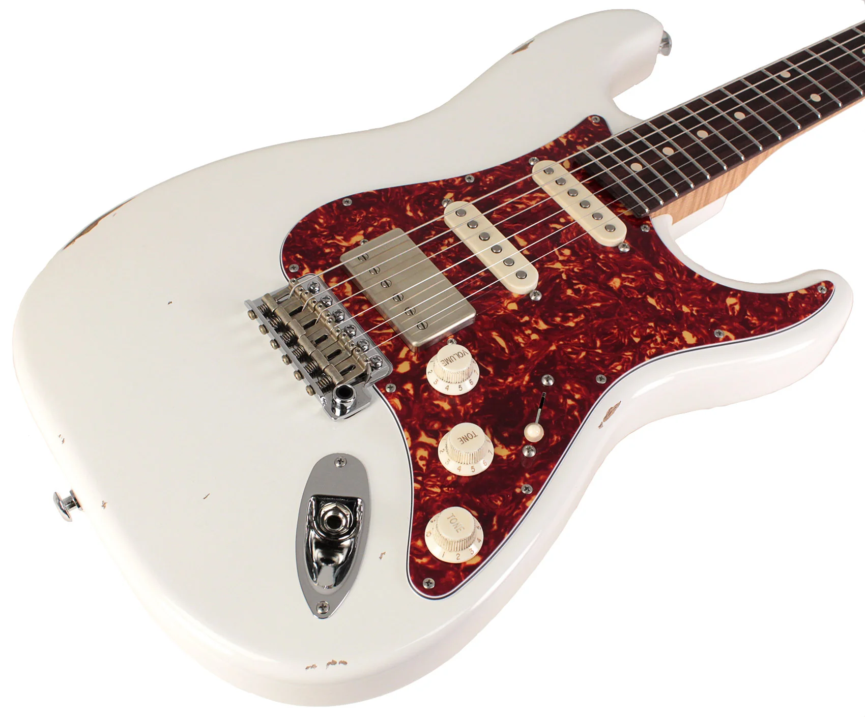 Suhr Select Classic S Antique HSS Guitar, Roasted Flamed Neck, Olympic White, Rosewood - Image 2