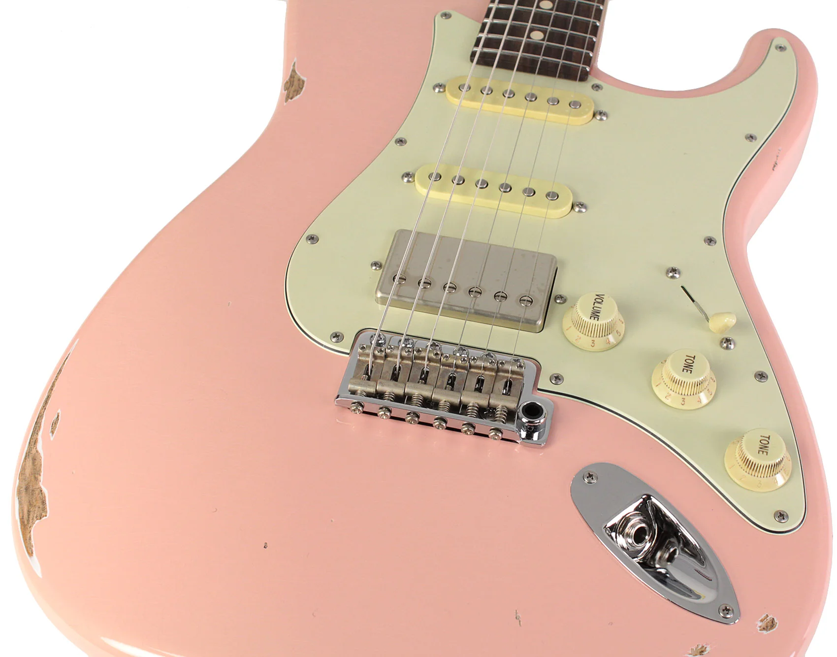 Suhr Select Classic S Antique HSS Guitar, Roasted Flamed Neck, Shell Pink, Rosewood - Image 3