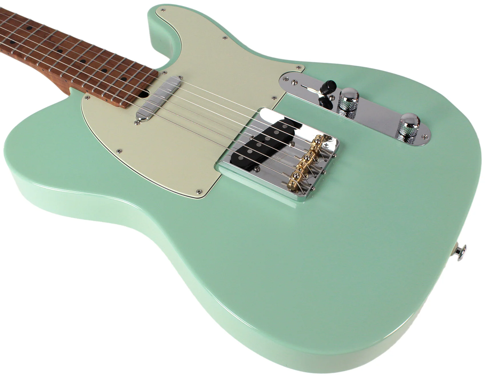 Suhr Select Classic T Guitar, Roasted Flamed Neck, Surf Green - Image 4