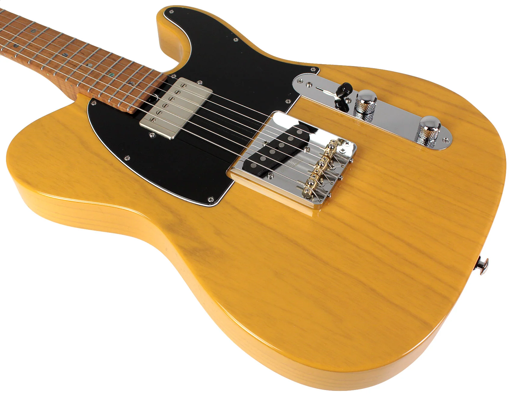 Suhr Select Classic T HS Roasted, Flamed, Swamp Ash, Butterscotch Blonde, Hardshell - Image 4