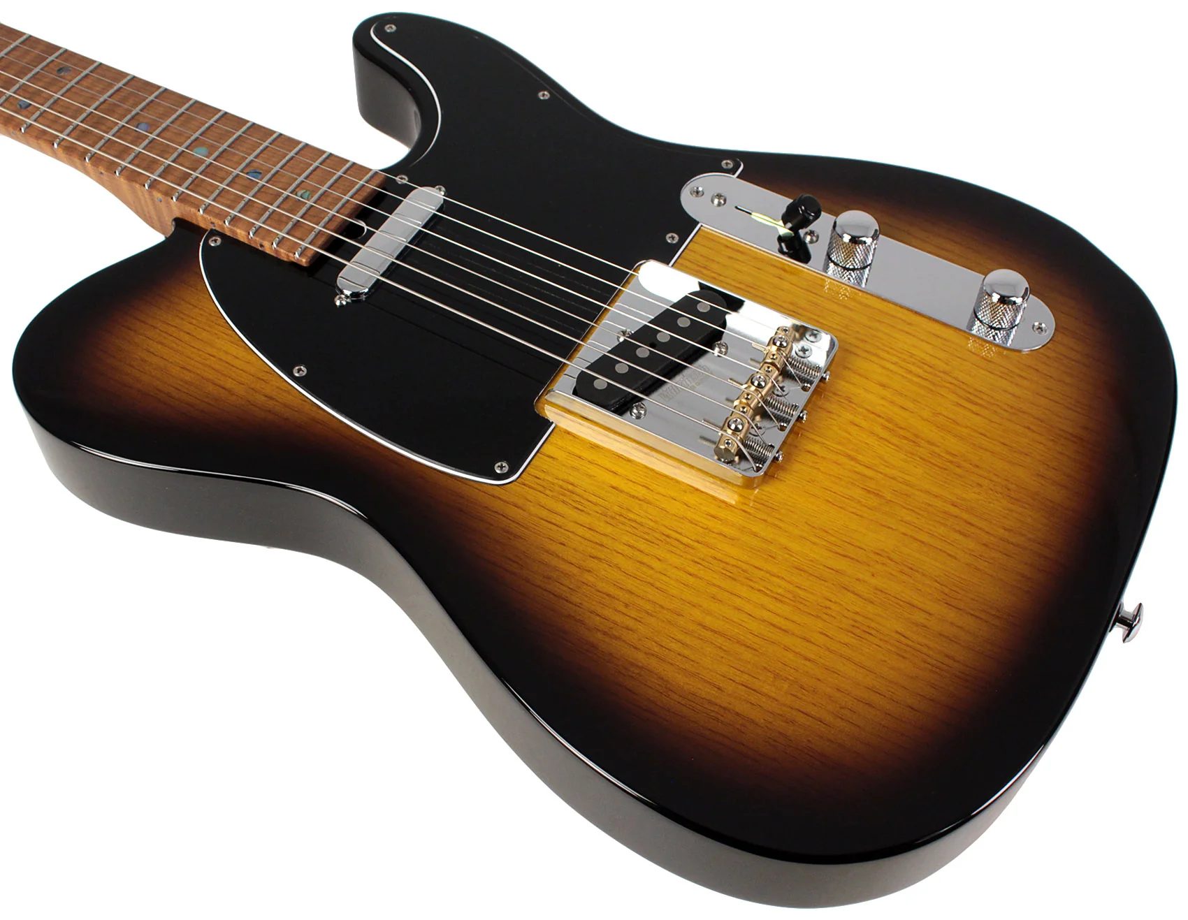 Suhr Select Classic T Roasted, Flamed, Swamp Ash, 2-Tone Tobacco Burst, Hardshell - Image 4
