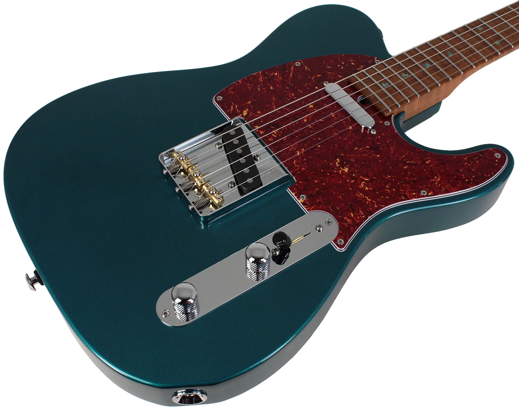 Suhr Select Classic T Roasted, Flamed, Swamp Ash, Ocean Turquoise Metallic, Maple - Image 2
