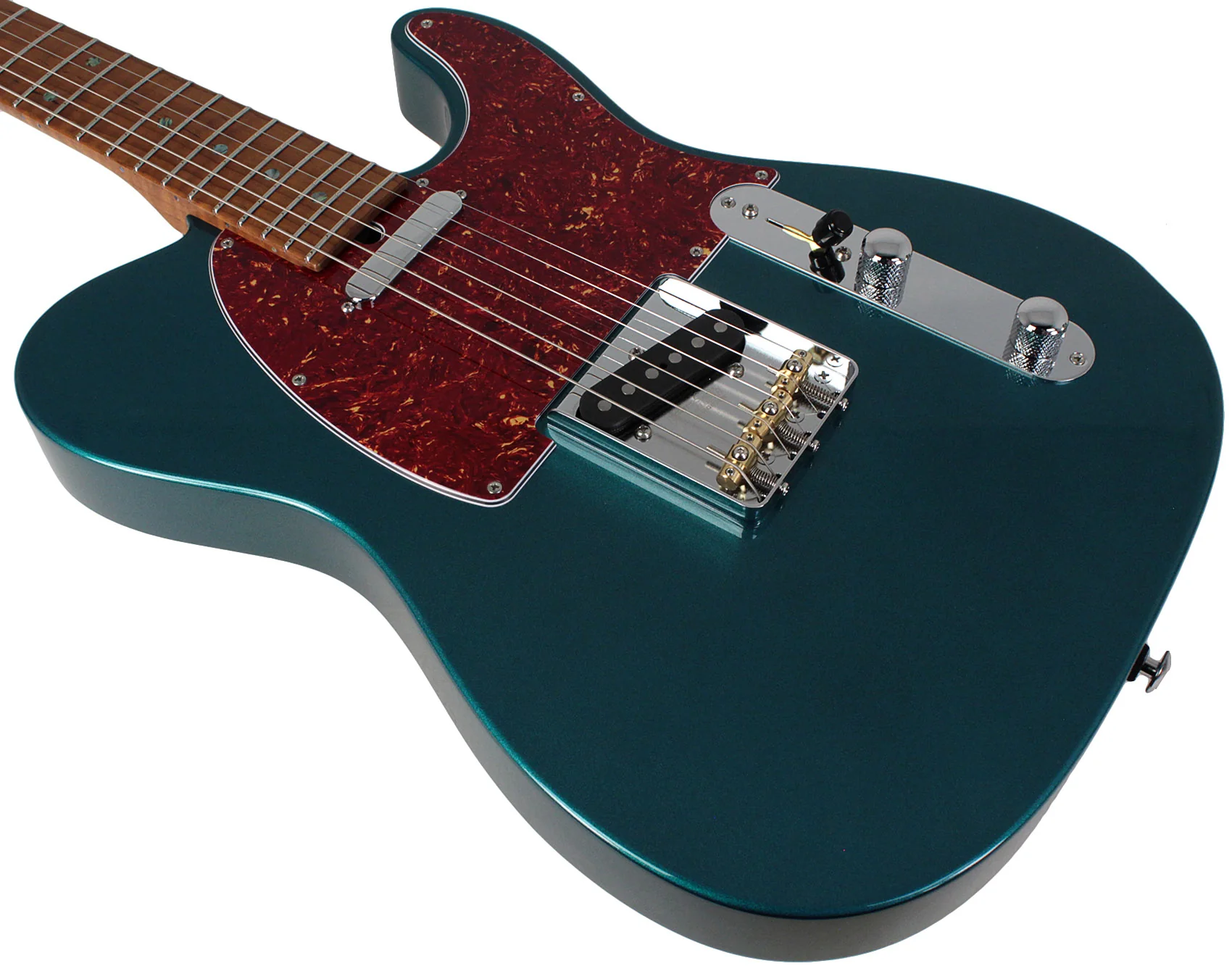 Suhr Select Classic T Roasted, Flamed, Swamp Ash, Ocean Turquoise Metallic, Maple - Image 4