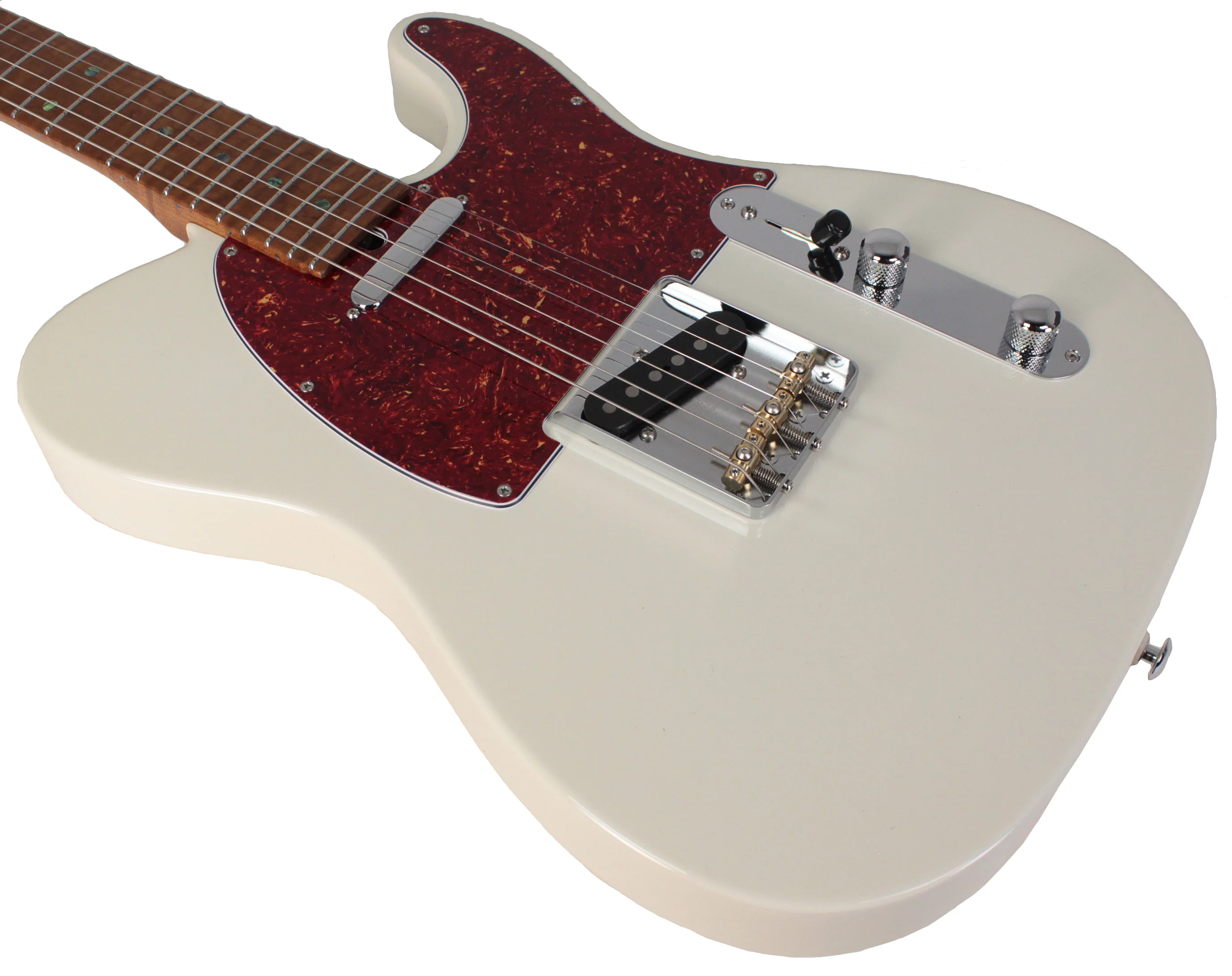 Suhr Select Classic T Roasted, Flamed, Swamp Ash, Olympic White - Image 4