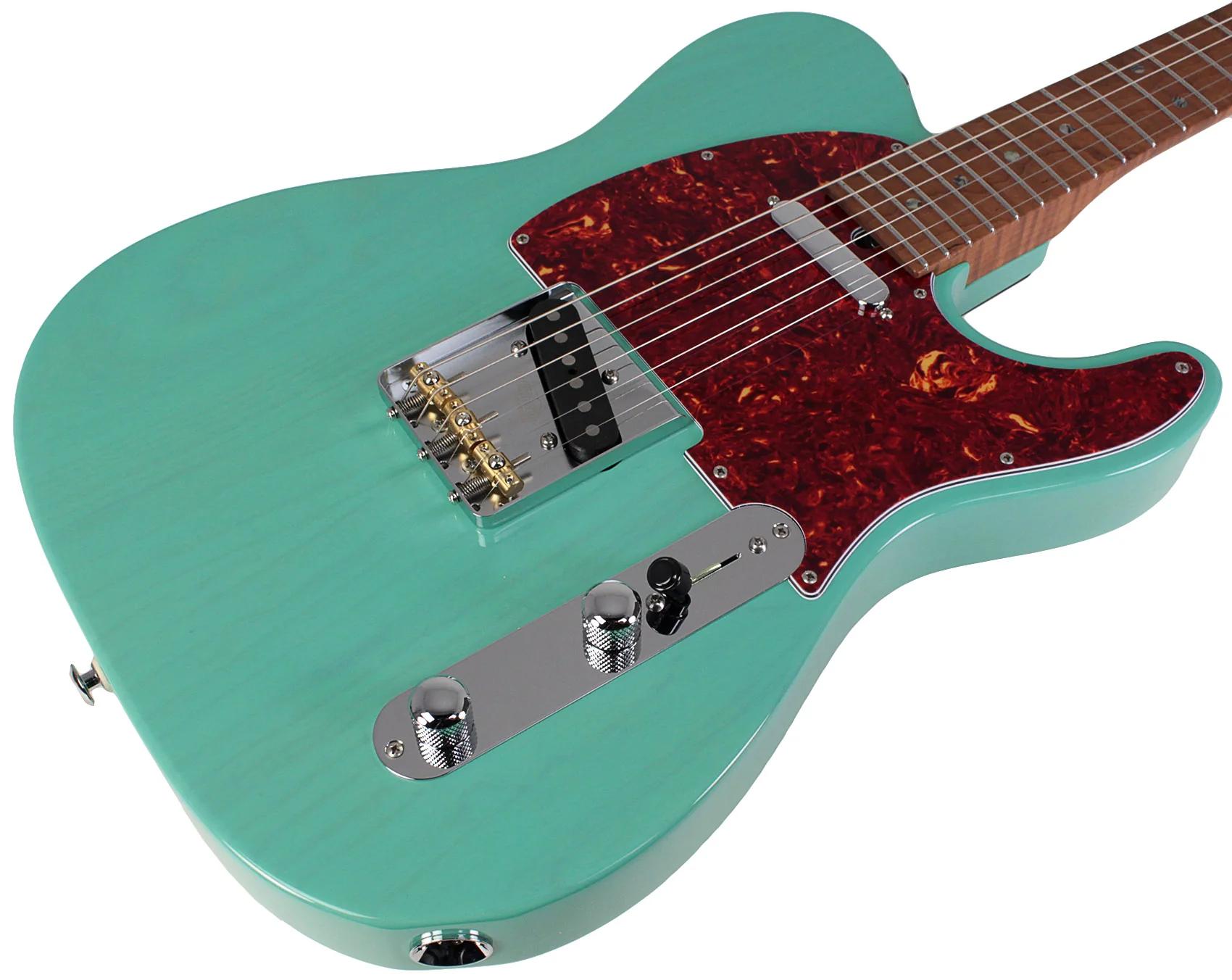 Suhr Select Classic T Roasted, Flamed, Swamp Ash, Trans Surf Green, Hardshell - Image 2