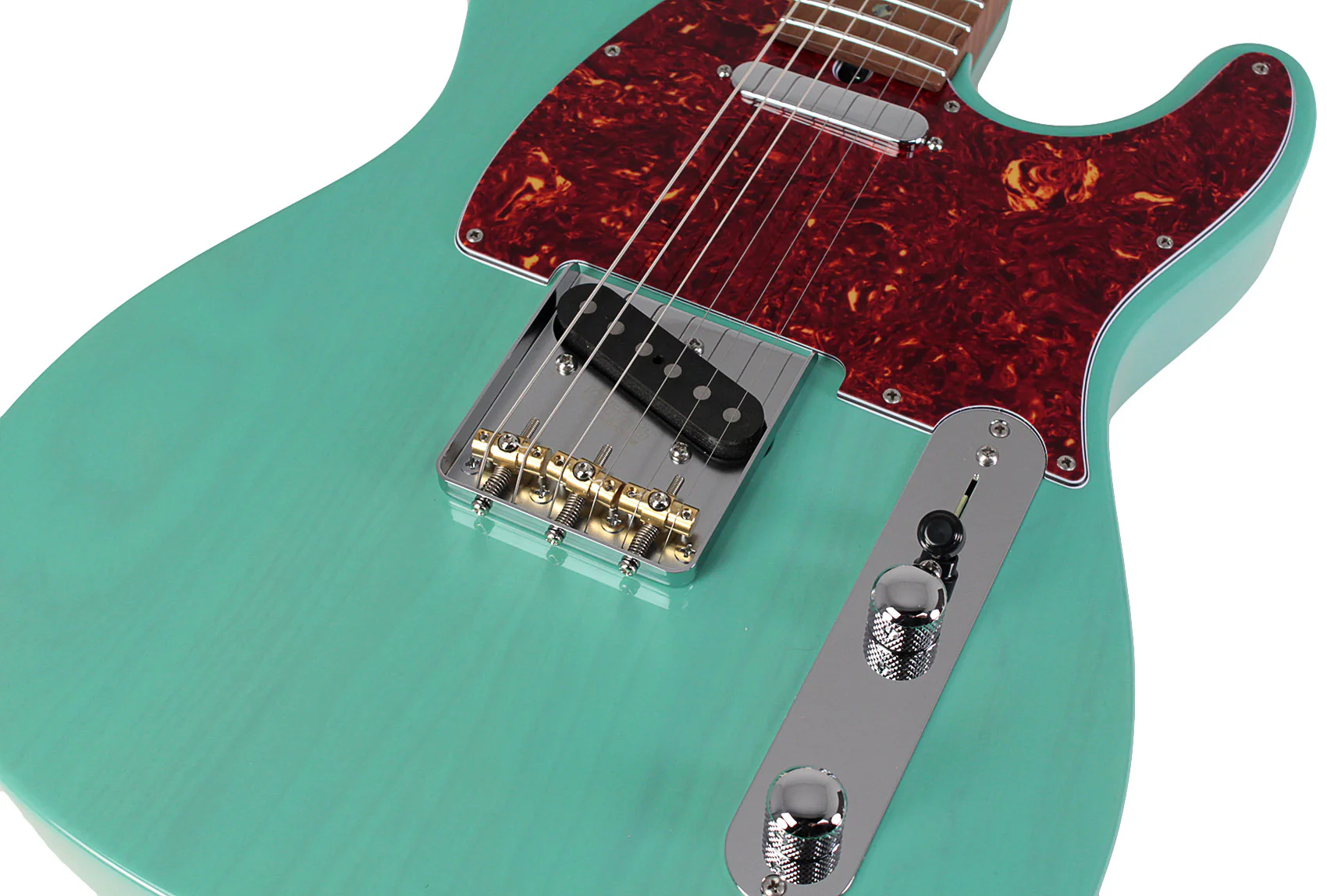 Suhr Select Classic T Roasted, Flamed, Swamp Ash, Trans Surf Green, Hardshell - Image 3