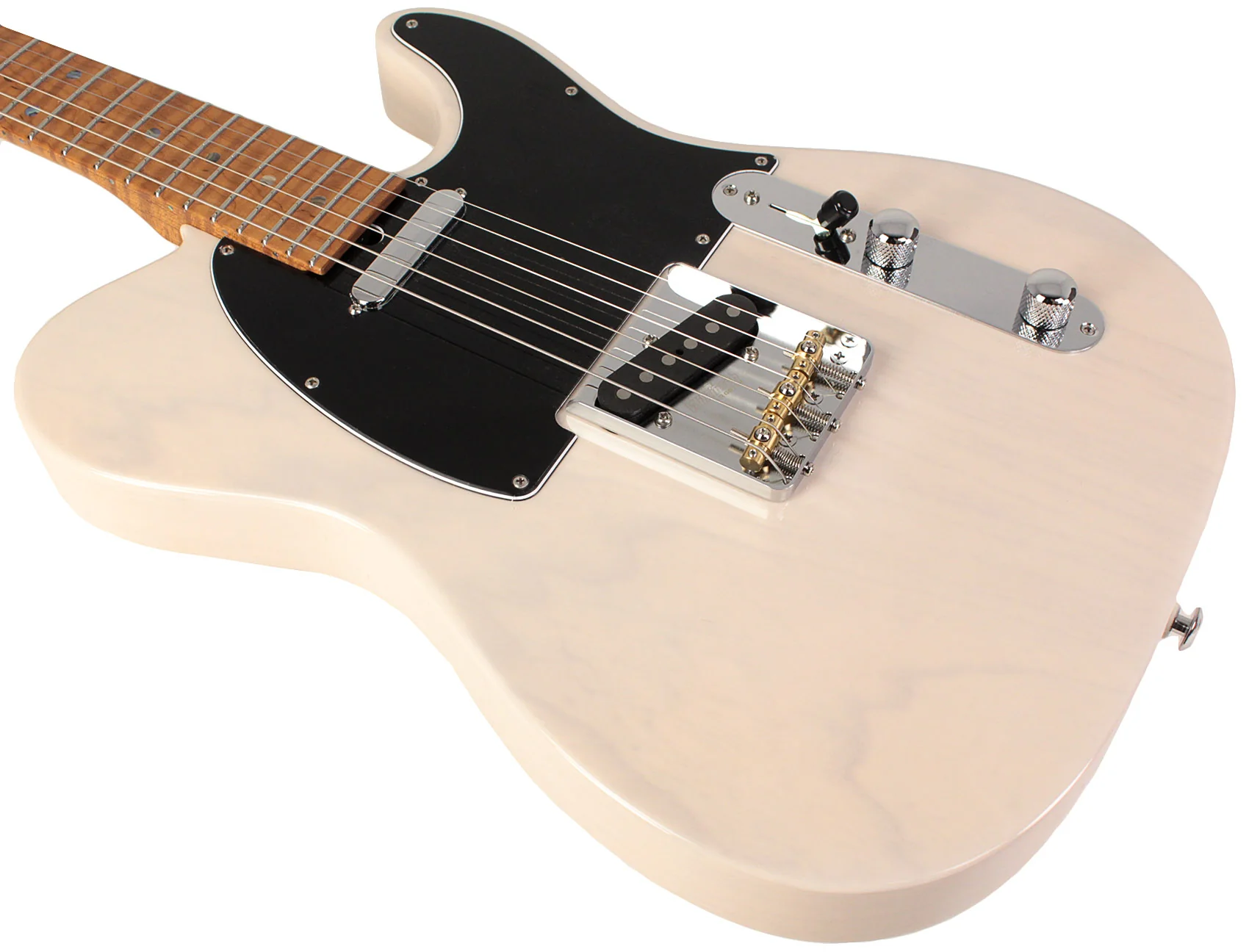 Suhr Select Classic T Roasted, Flamed, Swamp Ash, Trans White, Hardshell - Image 4