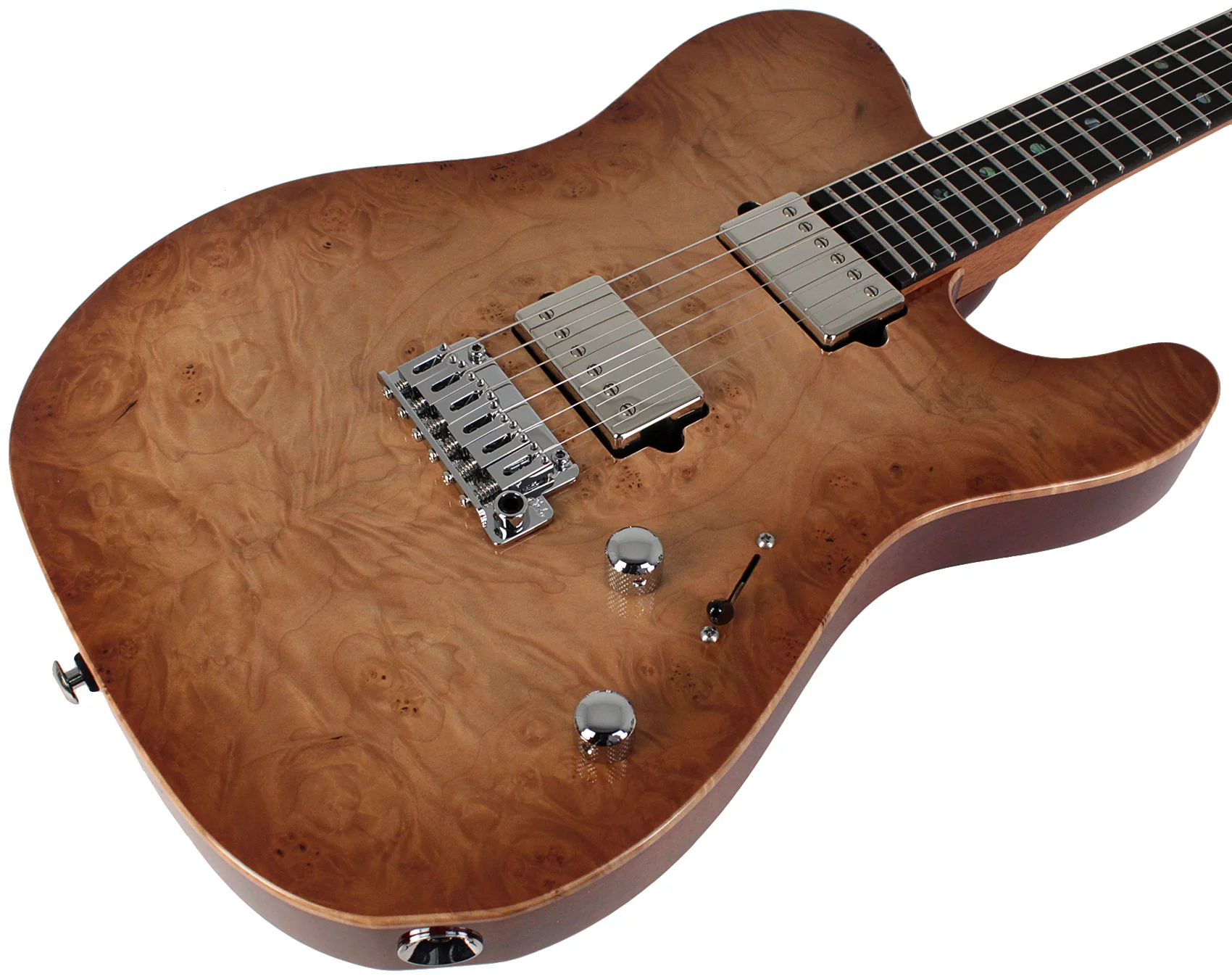 Suhr Select Modern T Mahogany Guitar, Burl, Natural Burst - Image 2