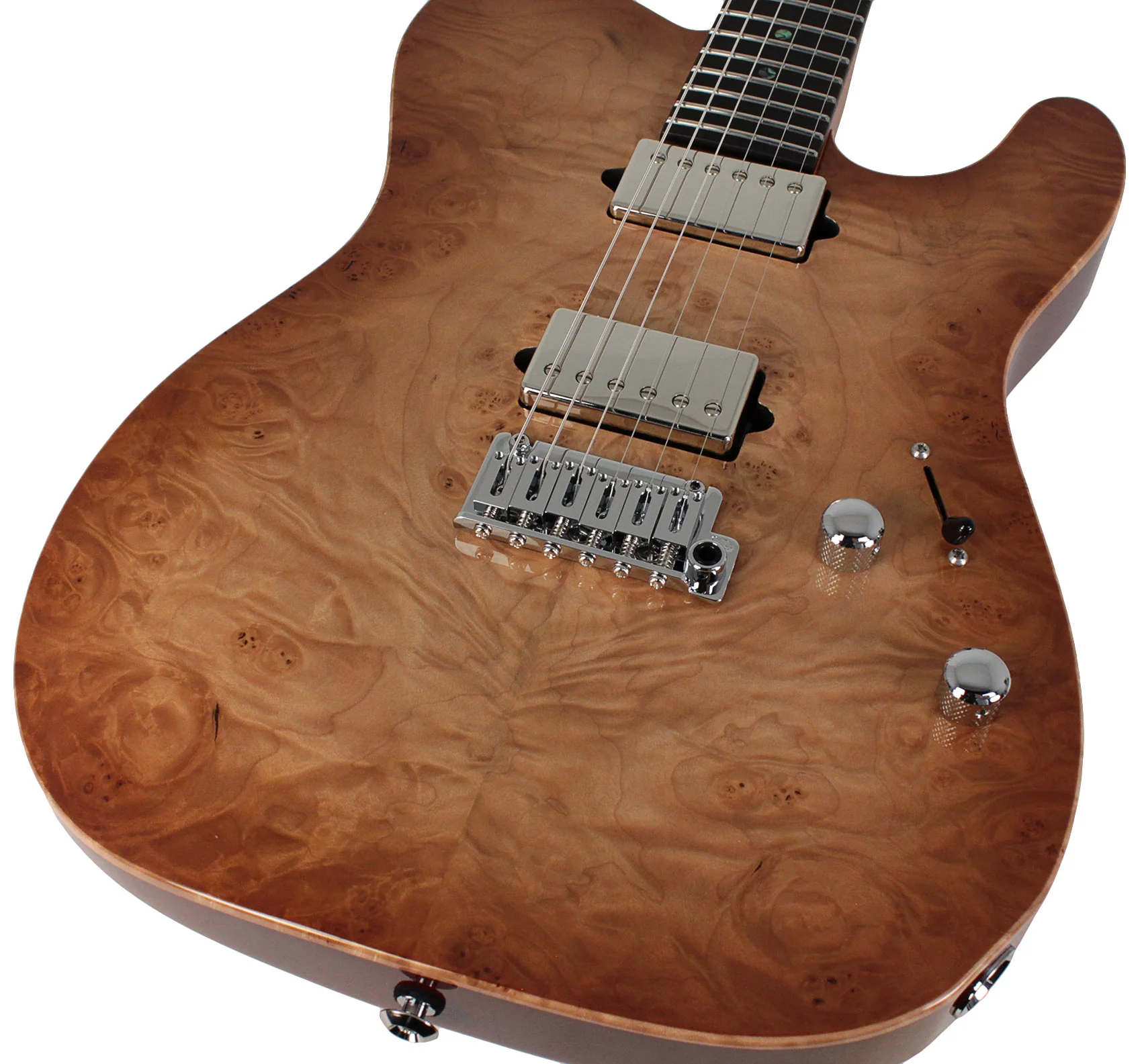 Suhr Select Modern T Mahogany Guitar, Burl, Natural Burst - Image 3