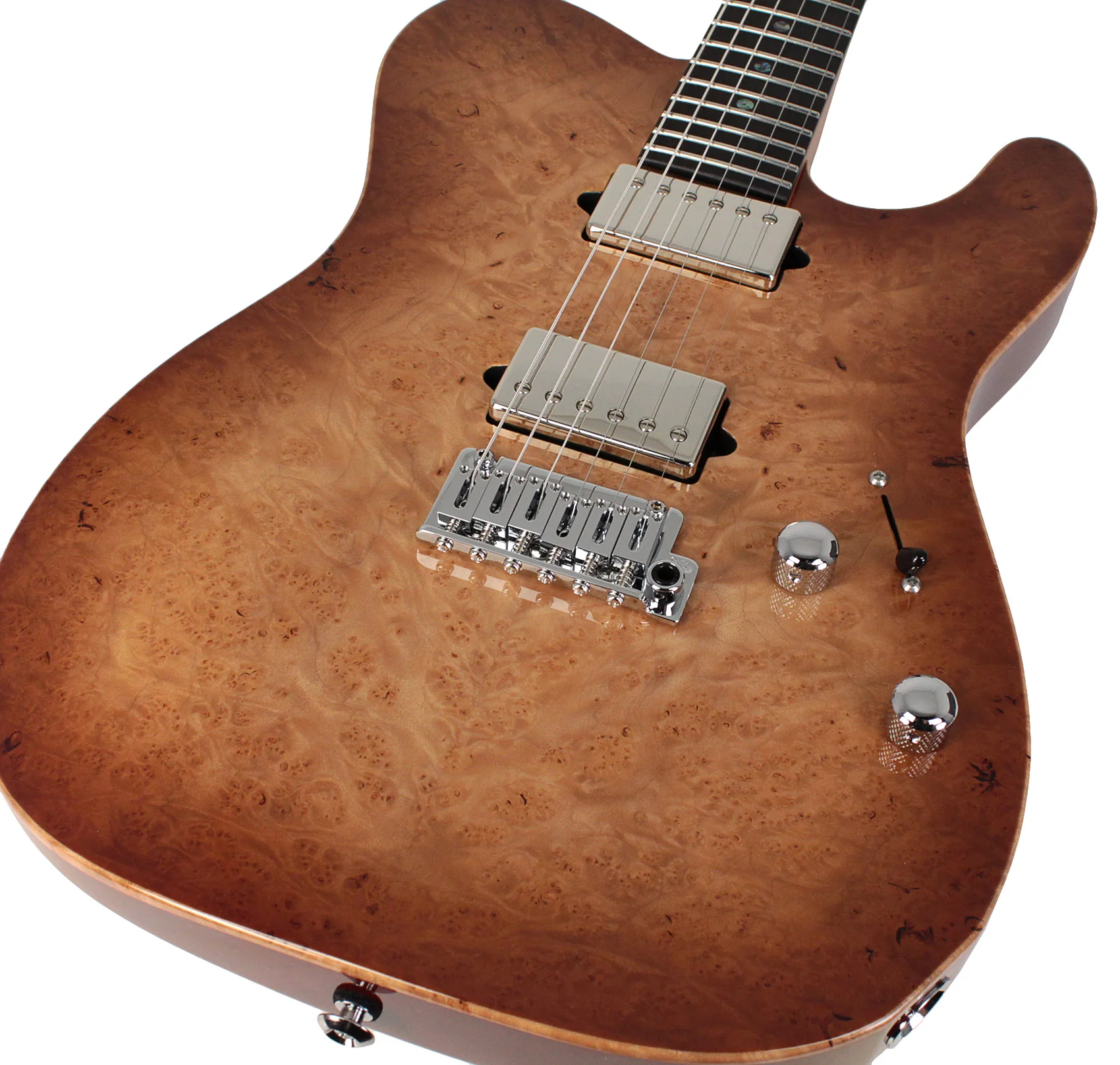 Suhr Select Modern T Mahogany Guitar, Burl, Natural Burst - Image 3
