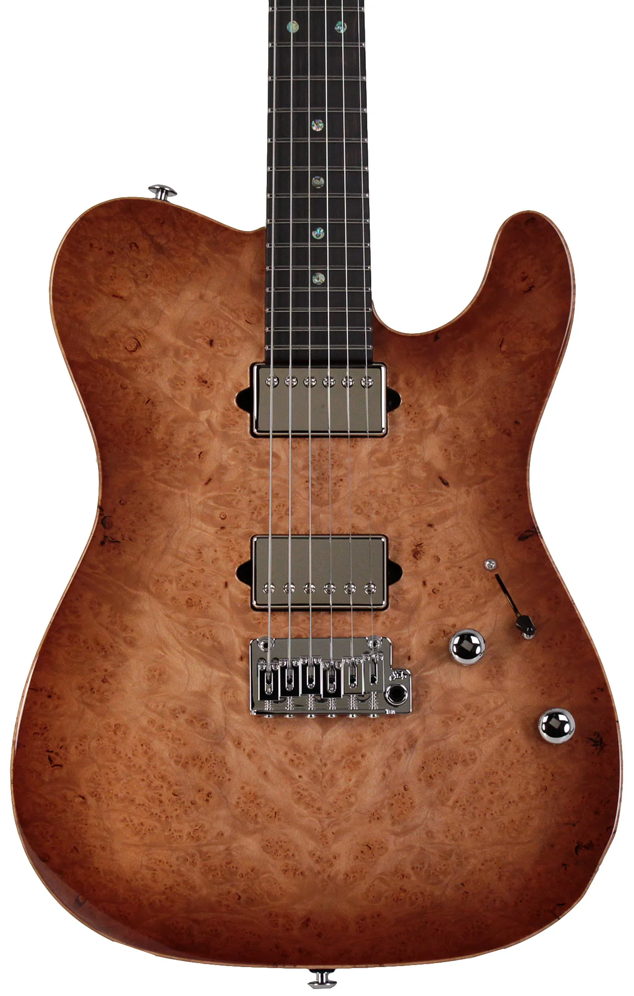 Suhr Select Modern T Mahogany Guitar, Burl, Natural Burst - Image 6