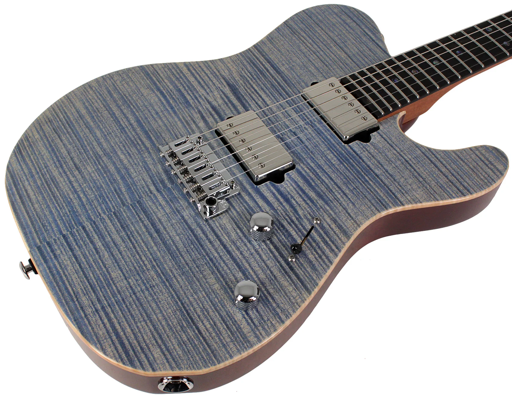 Suhr Select Modern T Mahogany Guitar, Trans Blue Denim Slate - Image 2