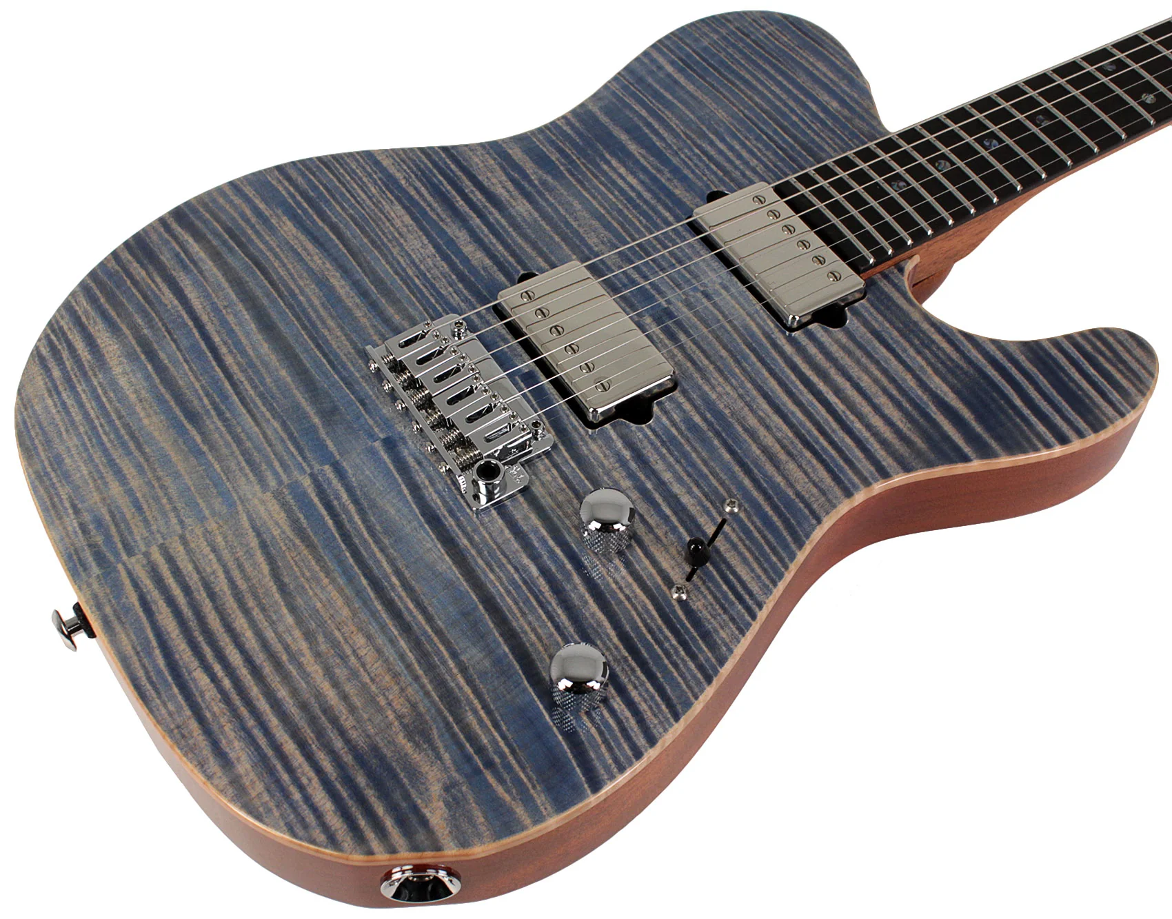 Suhr Select Modern T Mahogany Guitar, Trans Blue Denim Slate - Image 2