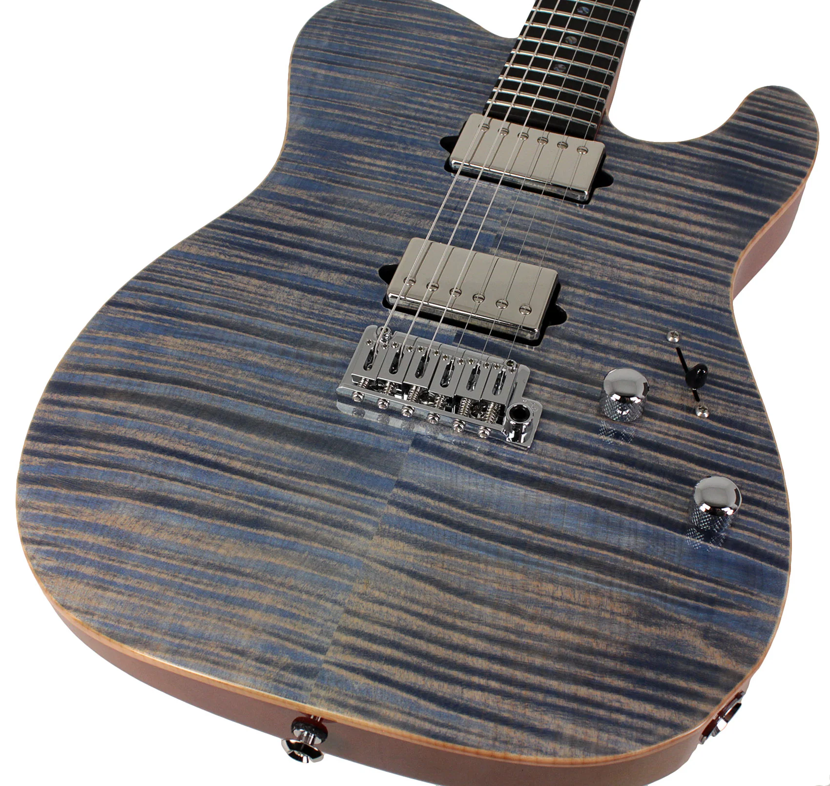 Suhr Select Modern T Mahogany Guitar, Trans Blue Denim Slate - Image 3