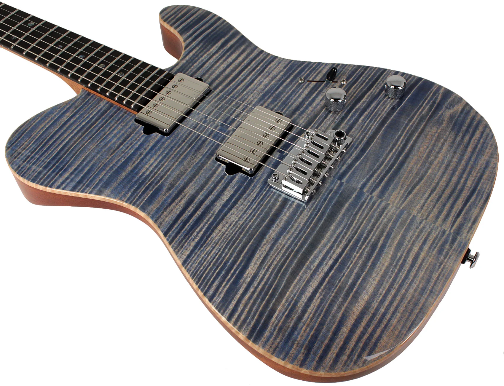 Suhr Select Modern T Mahogany Guitar, Trans Blue Denim Slate - Image 4