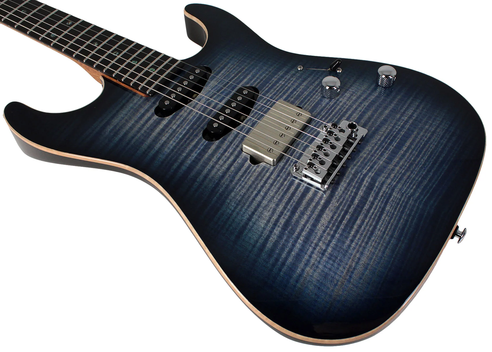 Suhr Select Standard Mahogany Guitar, Faded Trans Whale Blue Burst - Image 4