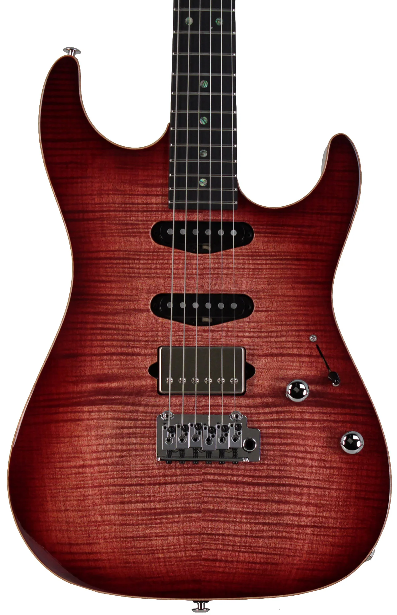 Suhr Select Standard Mahogany Guitar, Faded Trans Wine Red Burst - Image 6