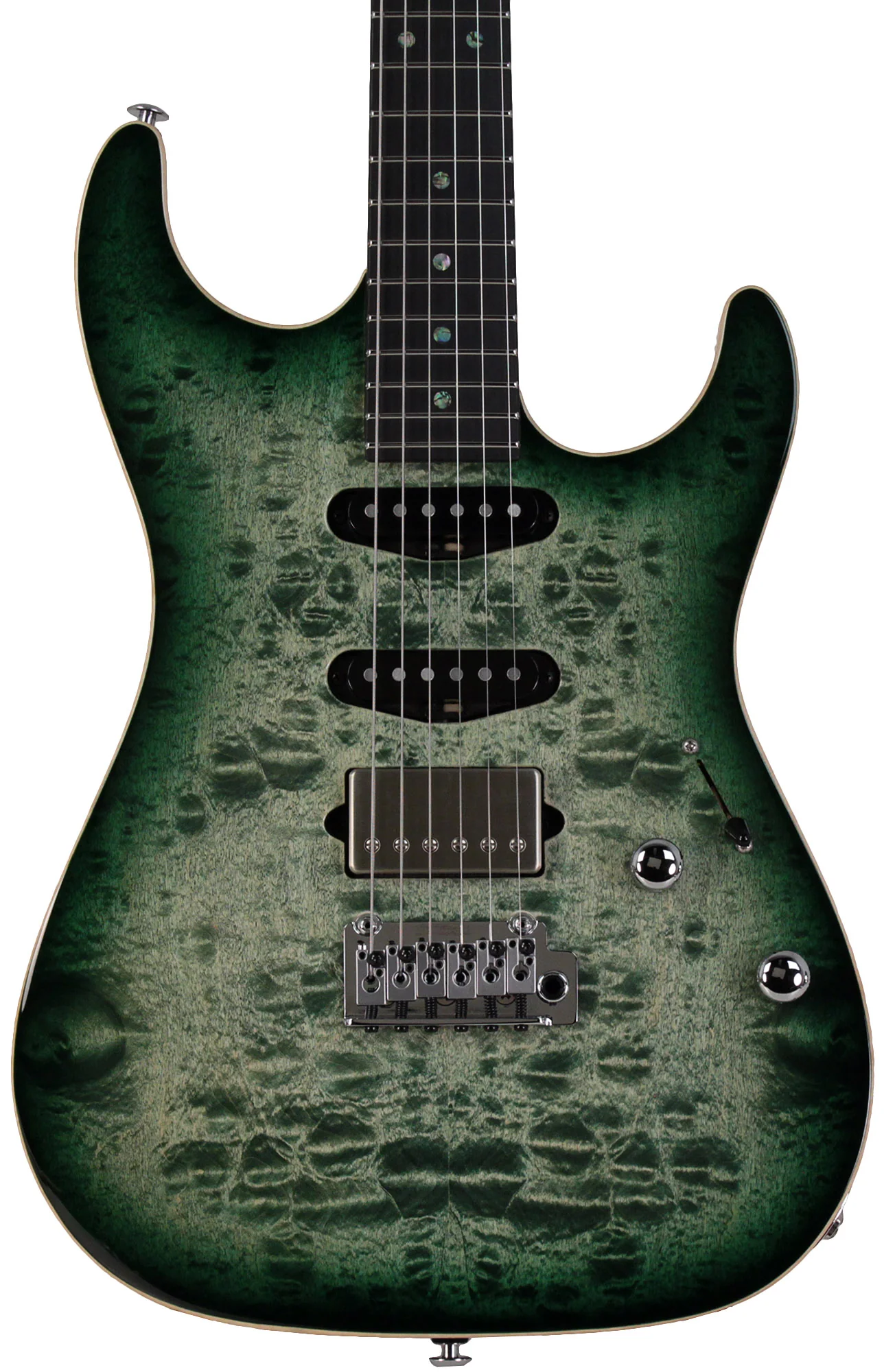 Suhr Select Standard Mahogany Guitar, Quilted Faded Trans Green Burst - Image 6
