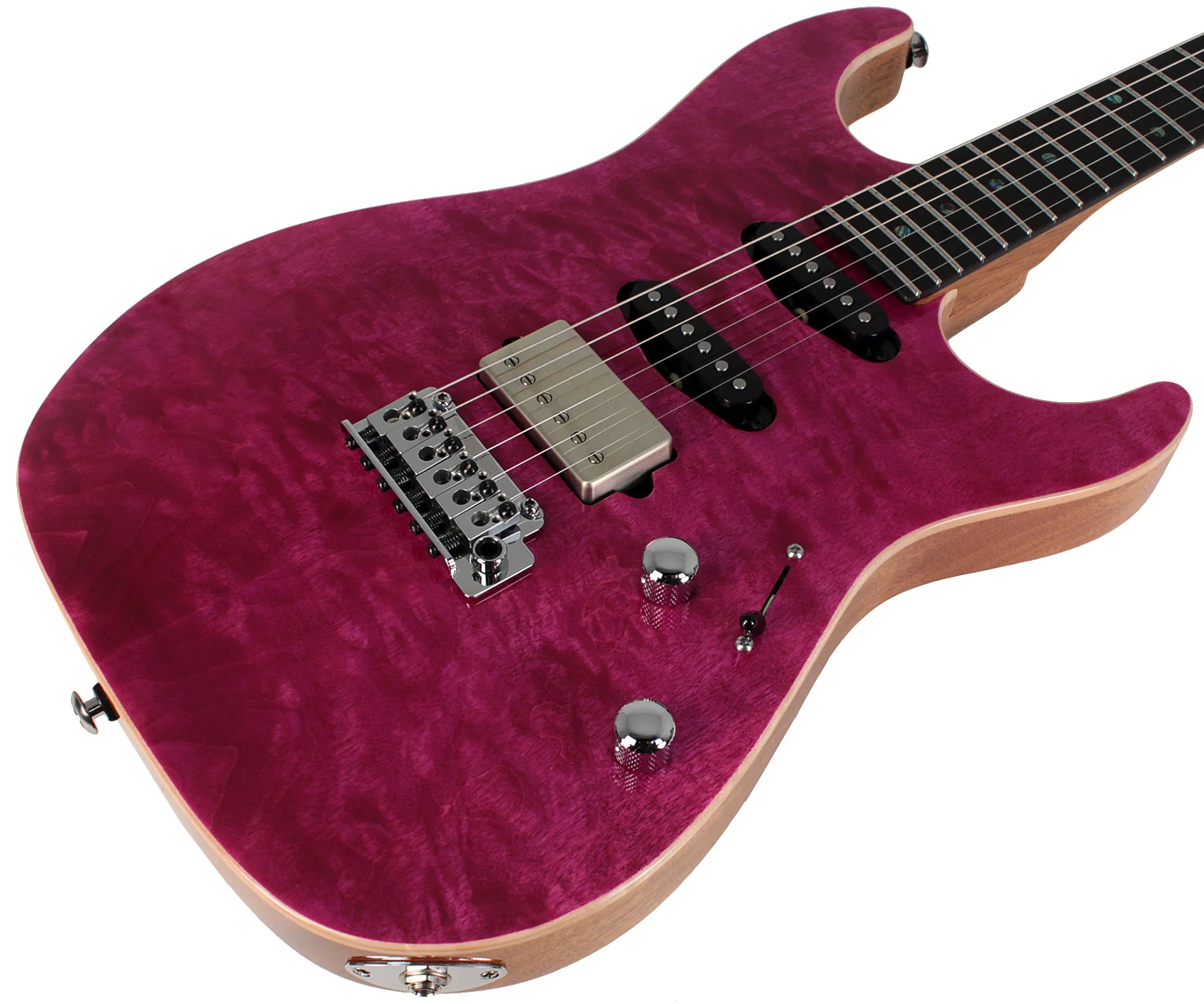 Suhr Select Standard Mahogany Guitar, Quilted Magenta Pink Stain - Image 2