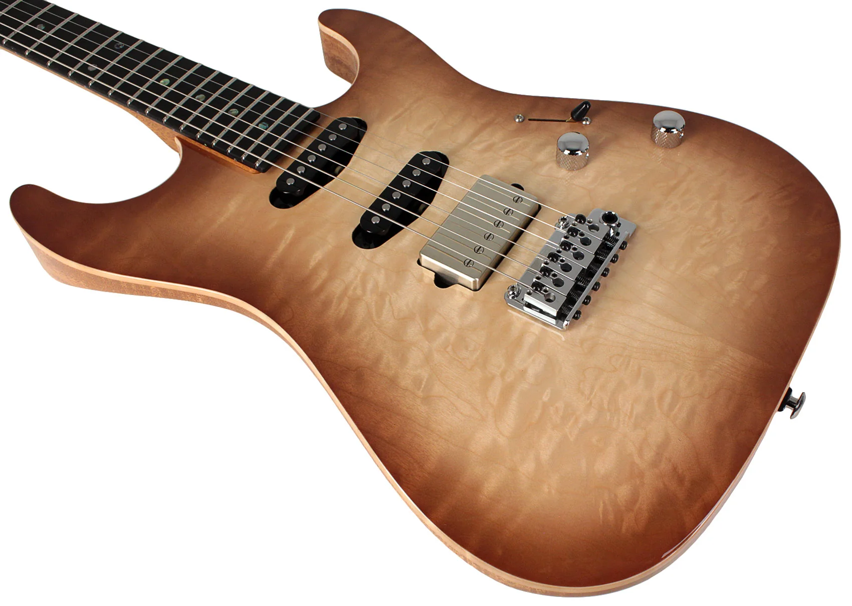 Suhr Select Standard Mahogany Guitar, Quilted Natural Burst - Image 4